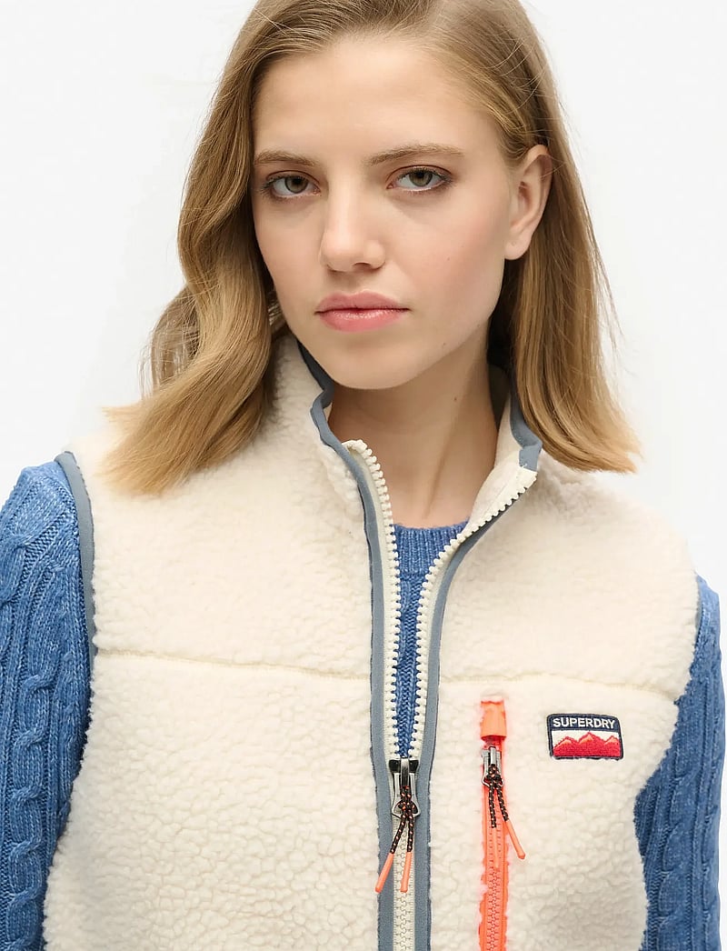 Superdry Sport - OUTDOOR FLEECE GILET - frühlingsjacken - ecru - 3