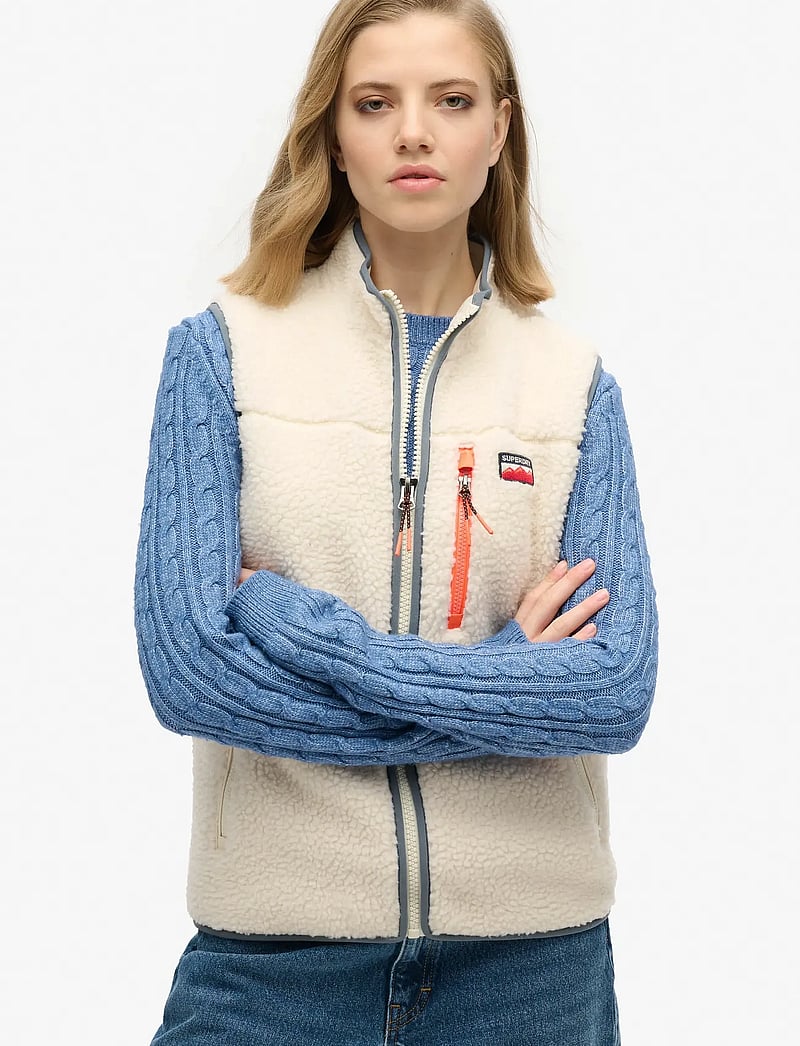 Superdry Sport - OUTDOOR FLEECE GILET - frühlingsjacken - ecru - 4