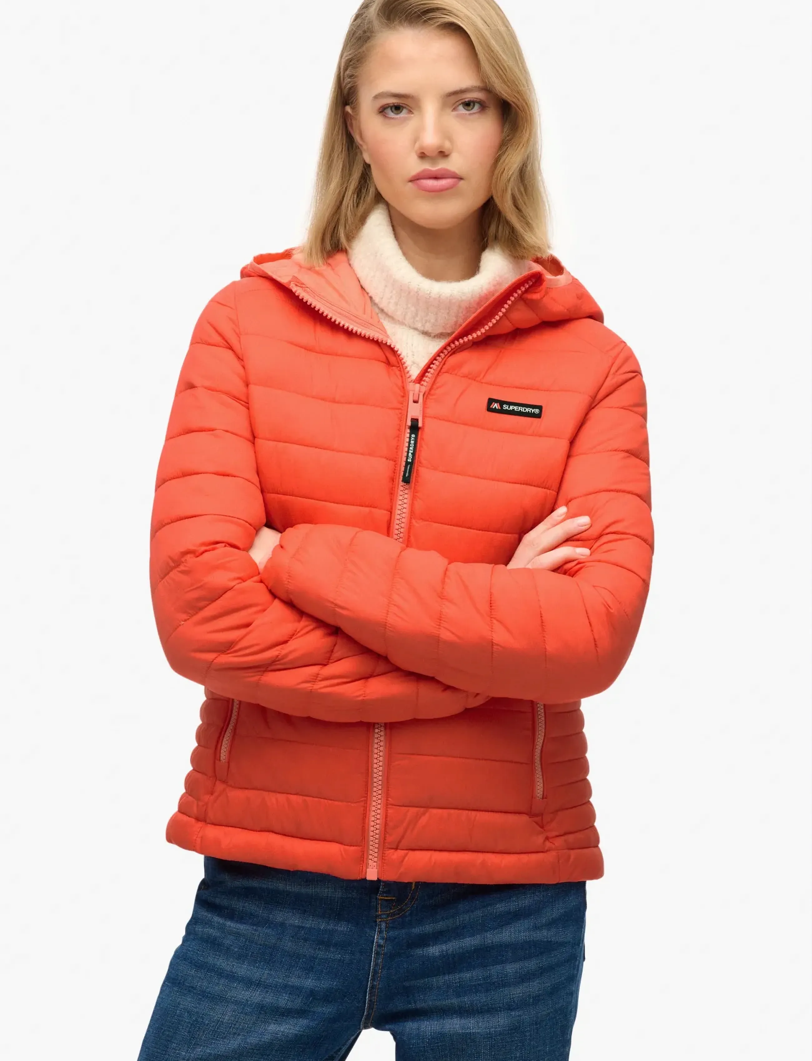 Superdry Sport - HOODED FUJI LITE PADDED JACKET - kurtki zimowe - hot coral - 3