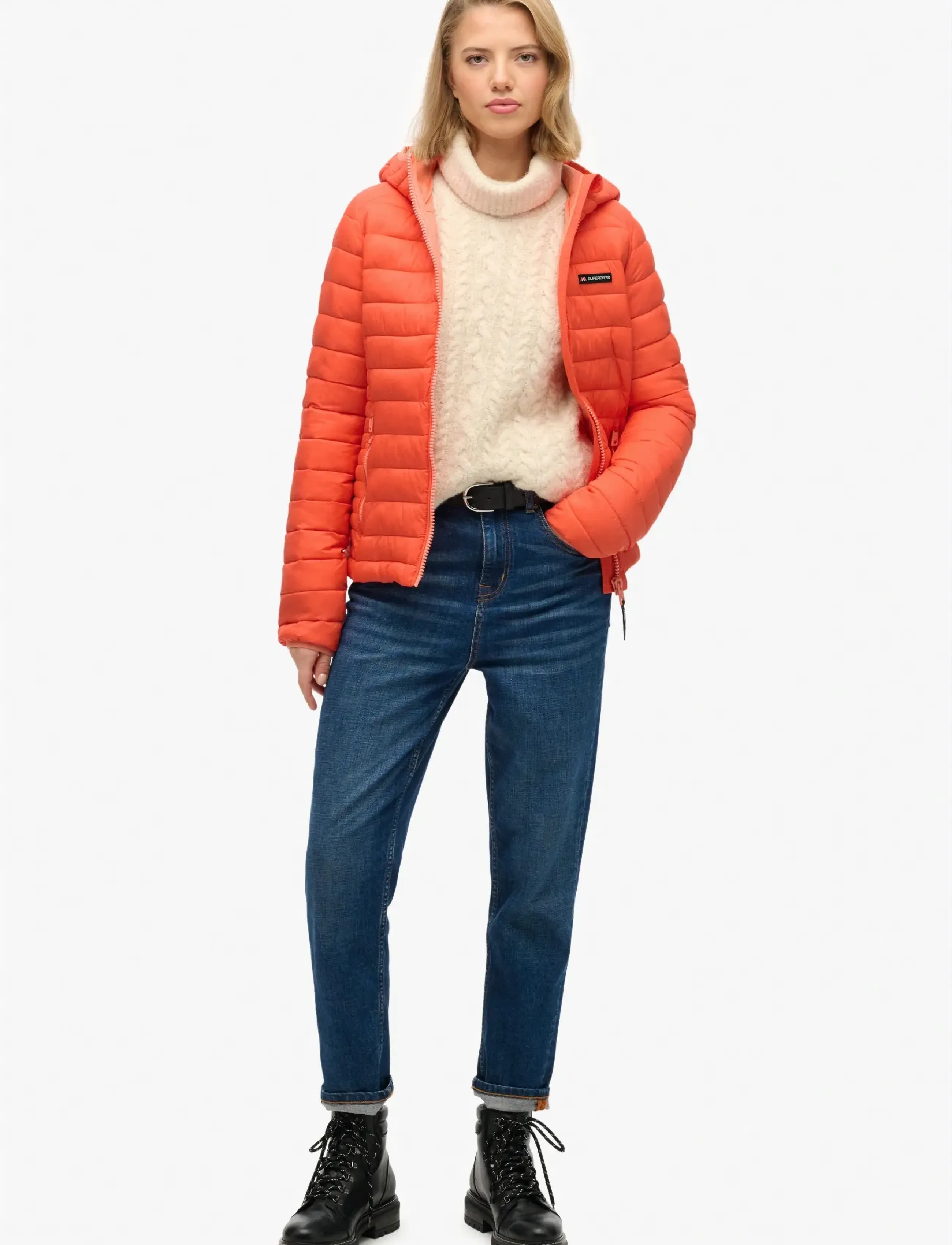 Superdry Sport - HOODED FUJI LITE PADDED JACKET - kurtki zimowe - hot coral - 4