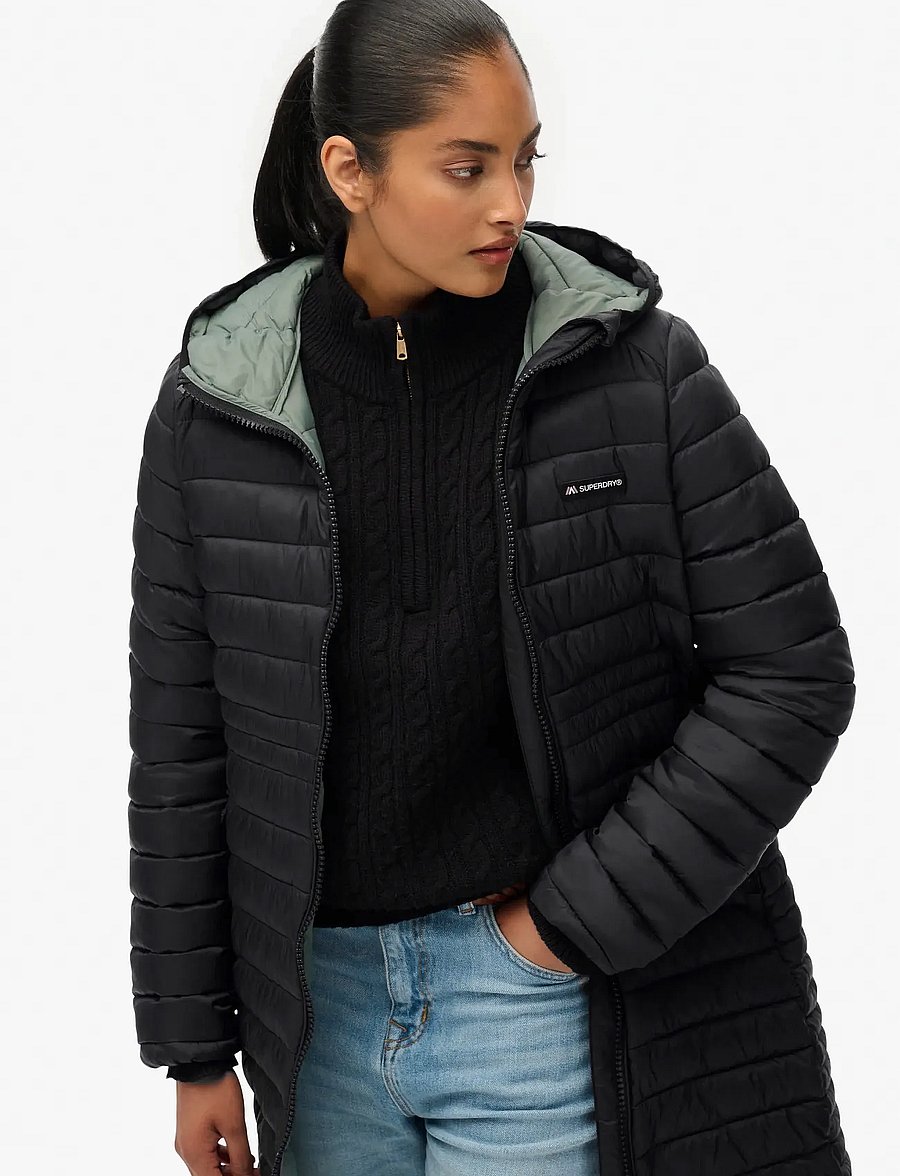 Superdry Sport - HOOD FUJI LITE MID PADDED JKT - vinterjackor - black - 0