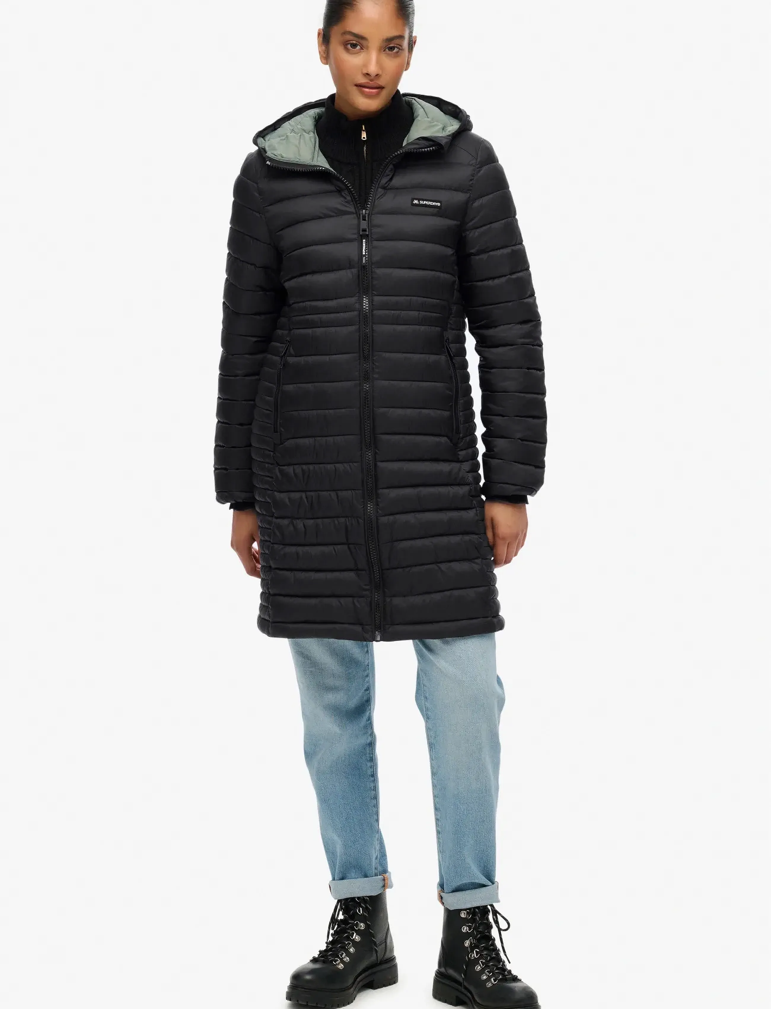 Superdry Sport - HOOD FUJI LITE MID PADDED JKT - vinterjackor - black - 3