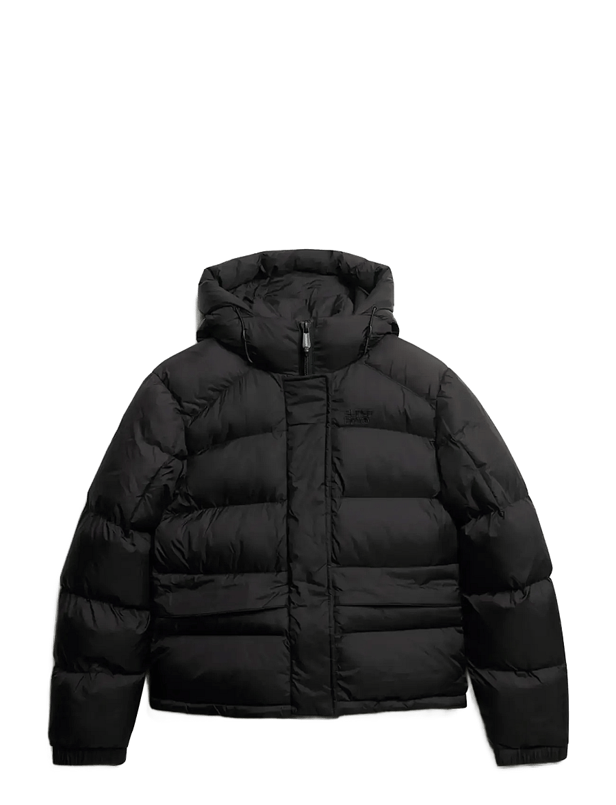 Superdry Sport - HOODED TECH PADDED JKT - léttir jakkar - black - 1