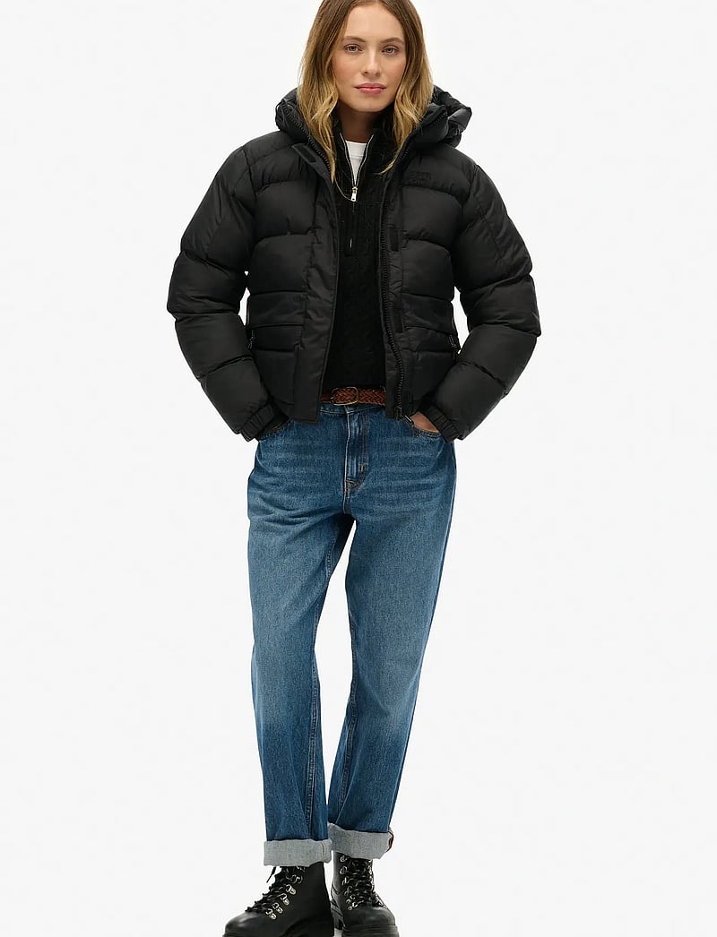 Superdry Sport - HOODED TECH PADDED JKT - dunjakker - black - 5