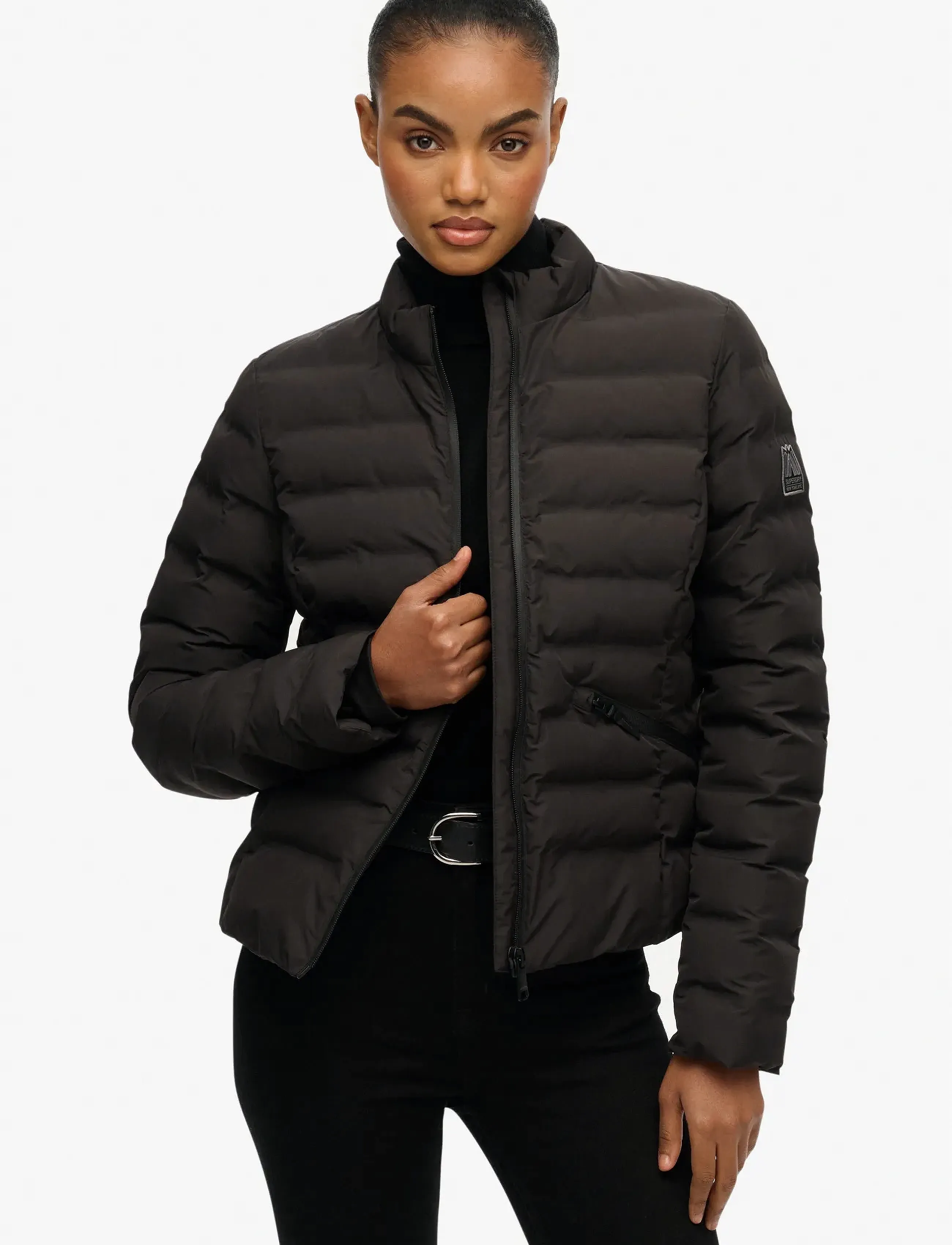 Superdry Sport City Fuji Padded Jacket, L, Black, Jakker > Vatteret Jakke, Dame