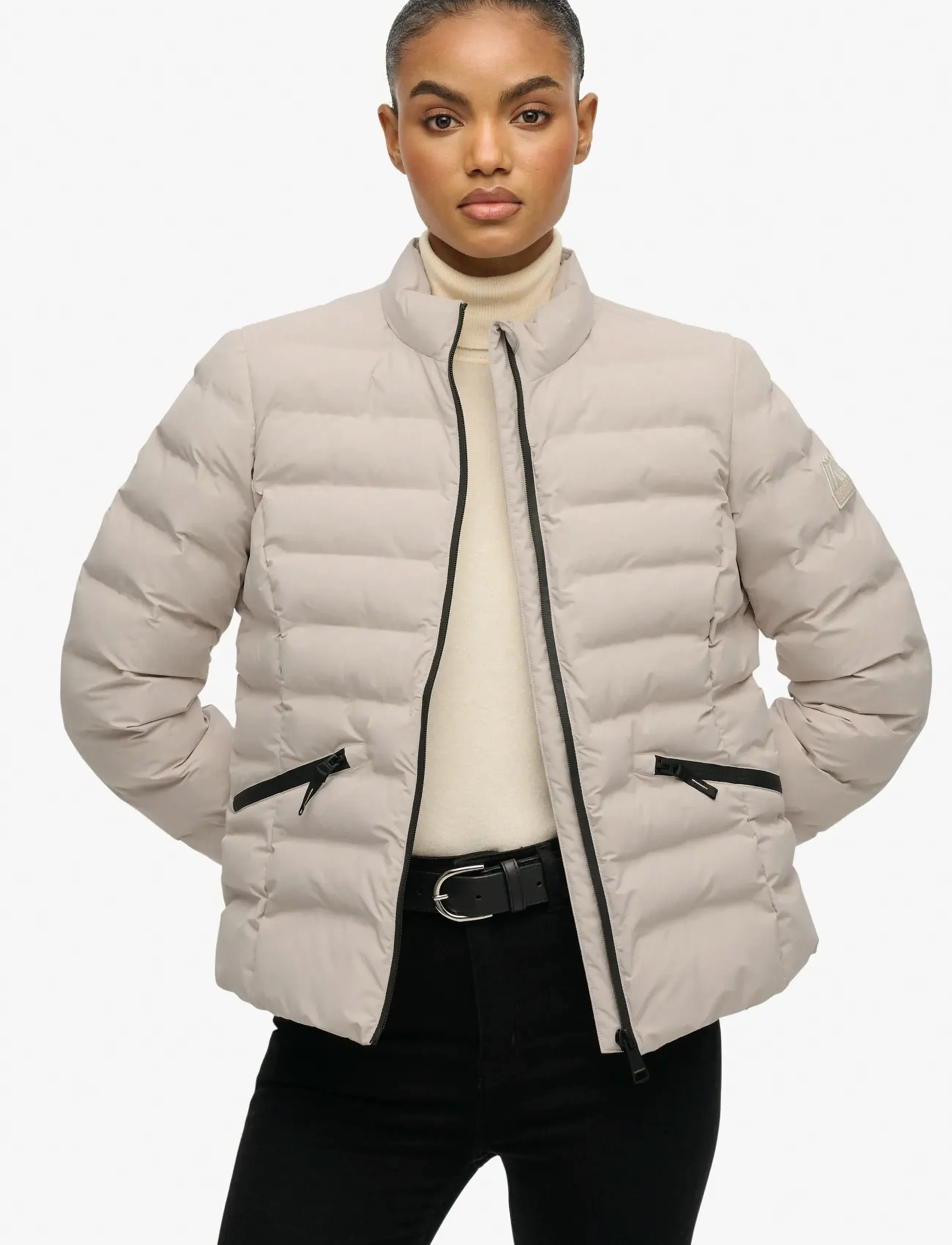 Superdry Sport City Fuji Padded Jacket, L, Grey, Jakker > Vatteret Jakke, Dame