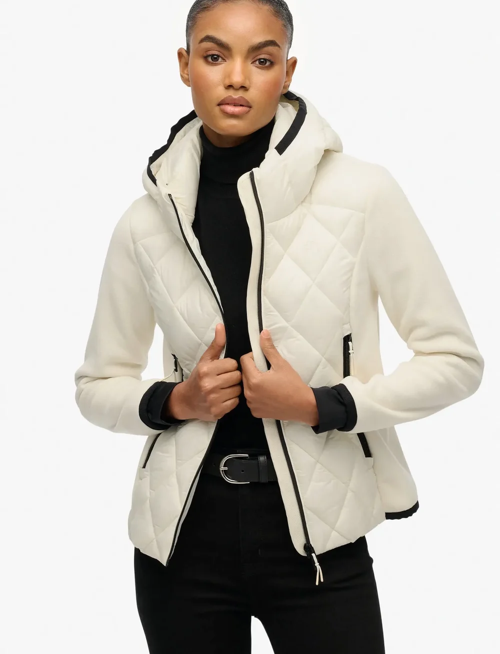 Superdry Sport - HOODED HERITAGE STORM JACKET - dunjakker - off white - 0