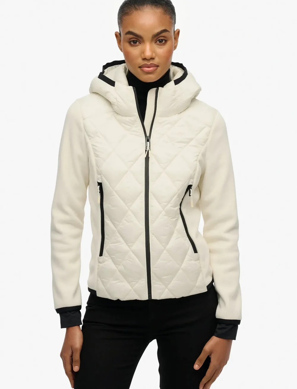 Superdry Sport - HOODED HERITAGE STORM JACKET - dunjakker - off white - 3