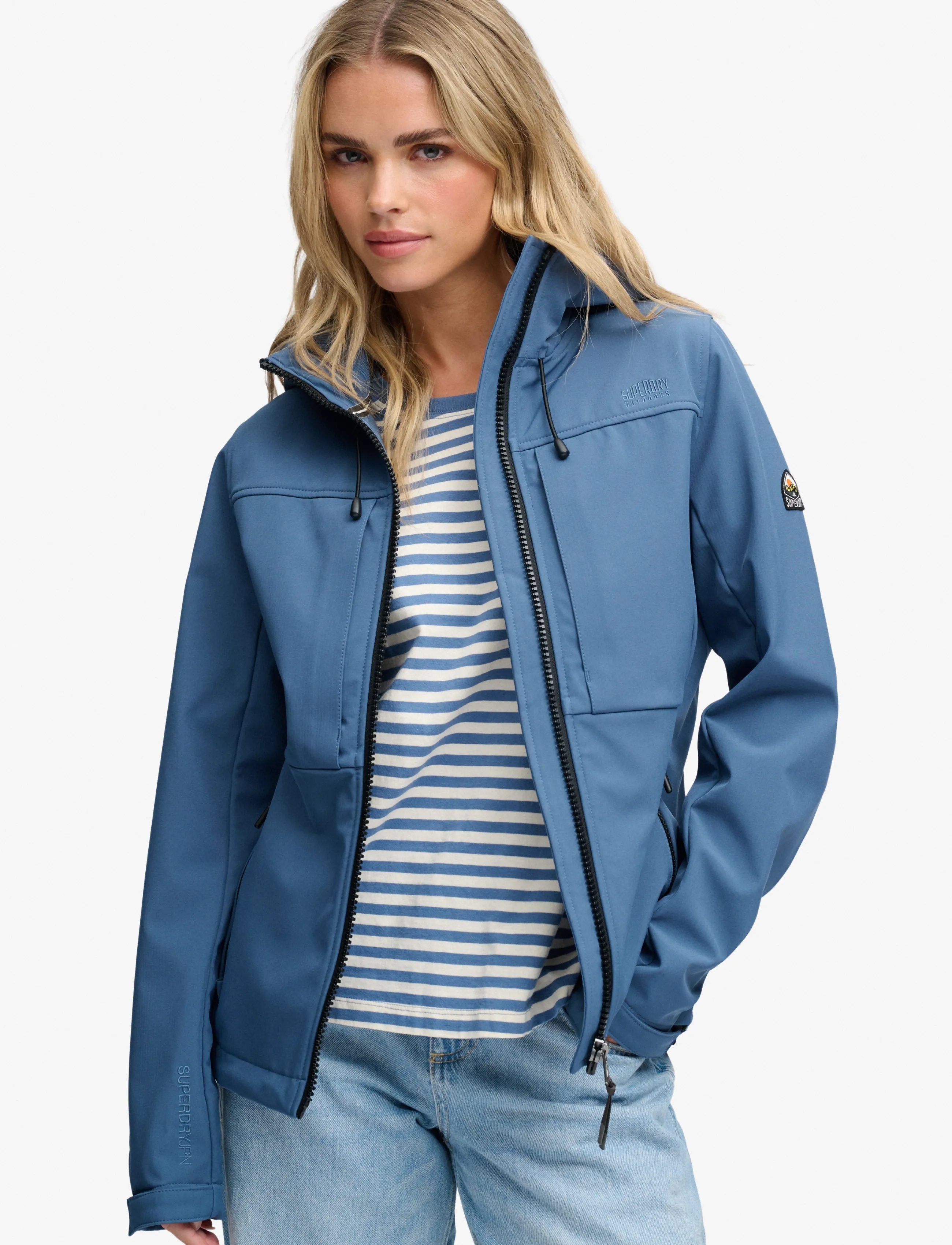 Superdry Sport - HOODED CLASSIC TREKKER JACKET - outdoor jacken - dry slate blue - 5