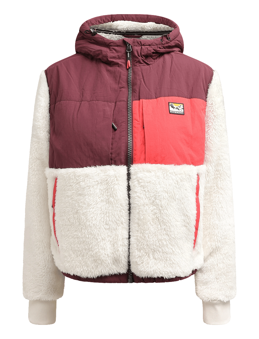 Superdry Sport - SUPER SOFT HYBRID FULL ZIP - vestes outdoor - desert bone off white/port red - 1