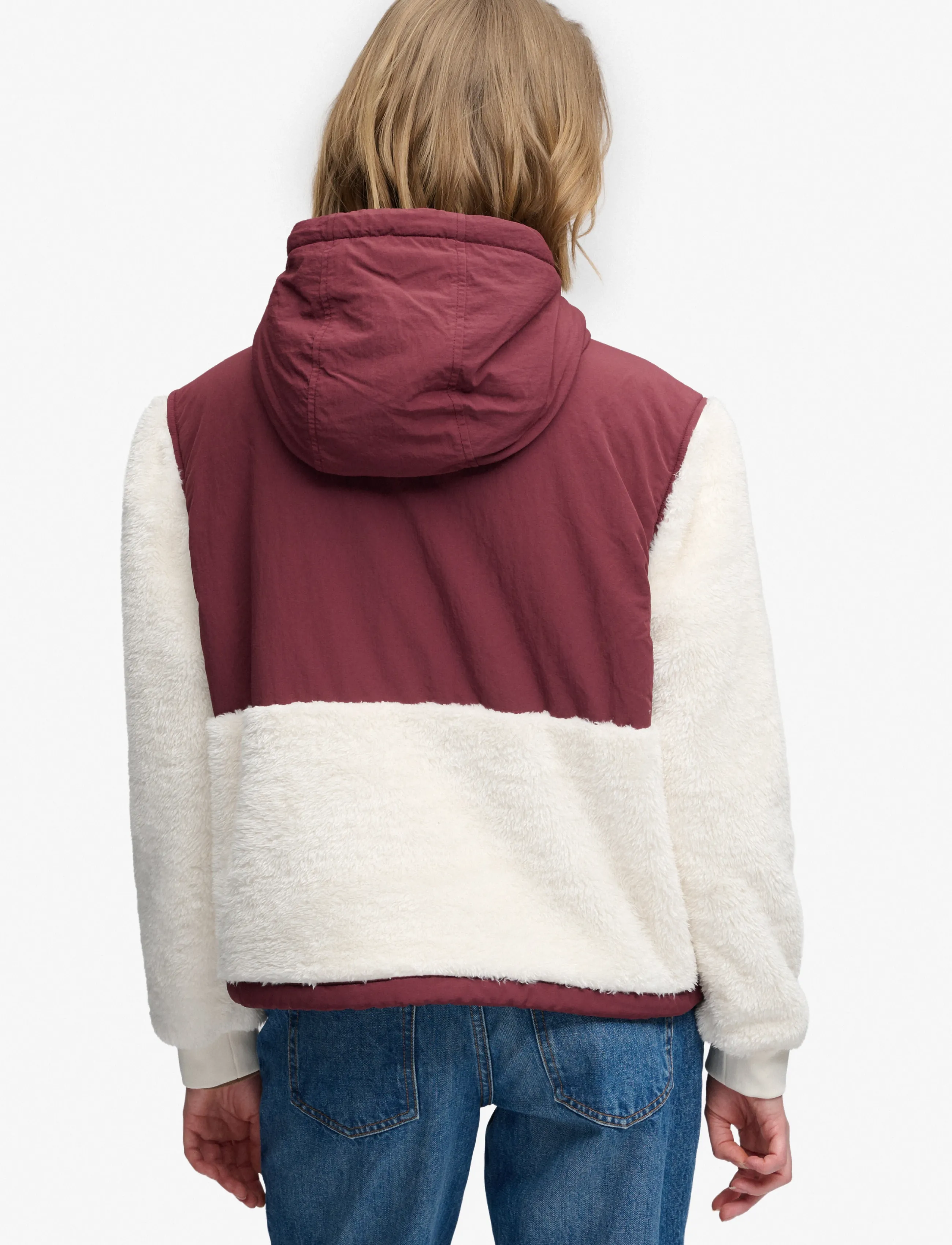 Superdry Sport - SUPER SOFT HYBRID FULL ZIP - desert bone off white/port red - 2