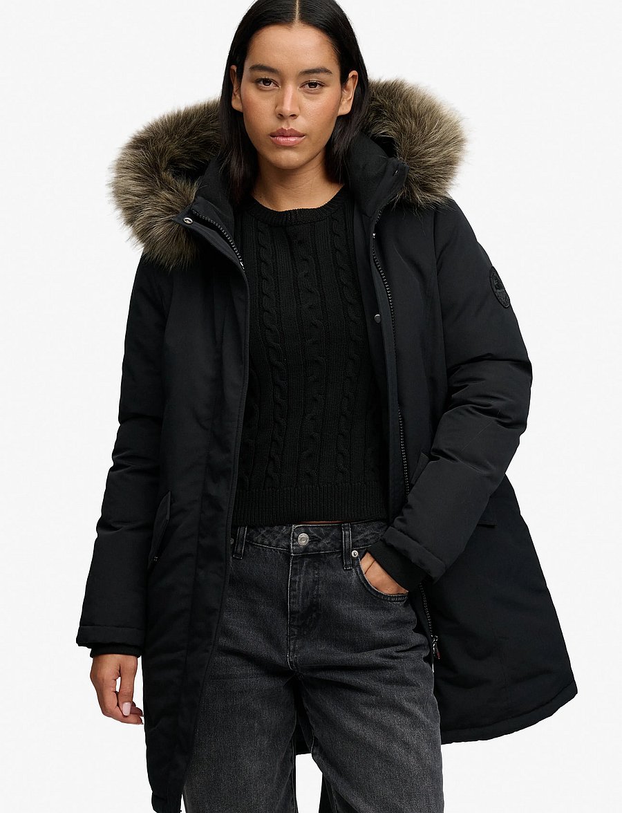 Superdry Sport - HOODED EVEREST PARKA JACKET - black - 0