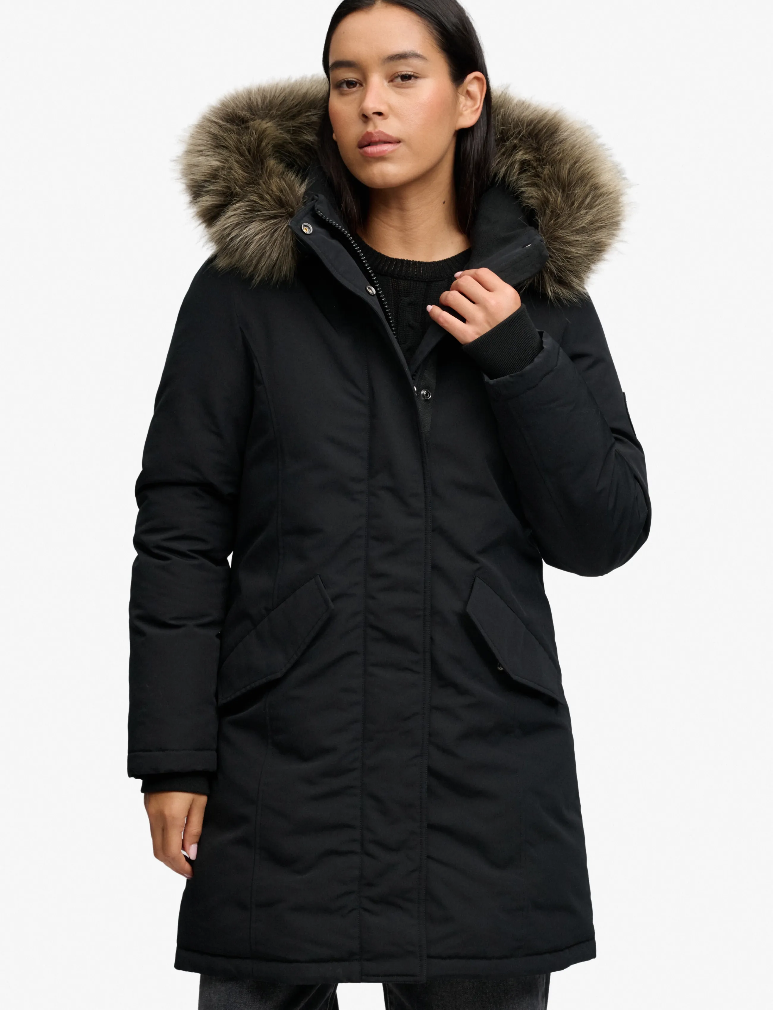 Superdry Sport - HOODED EVEREST PARKA JACKET - black - 4