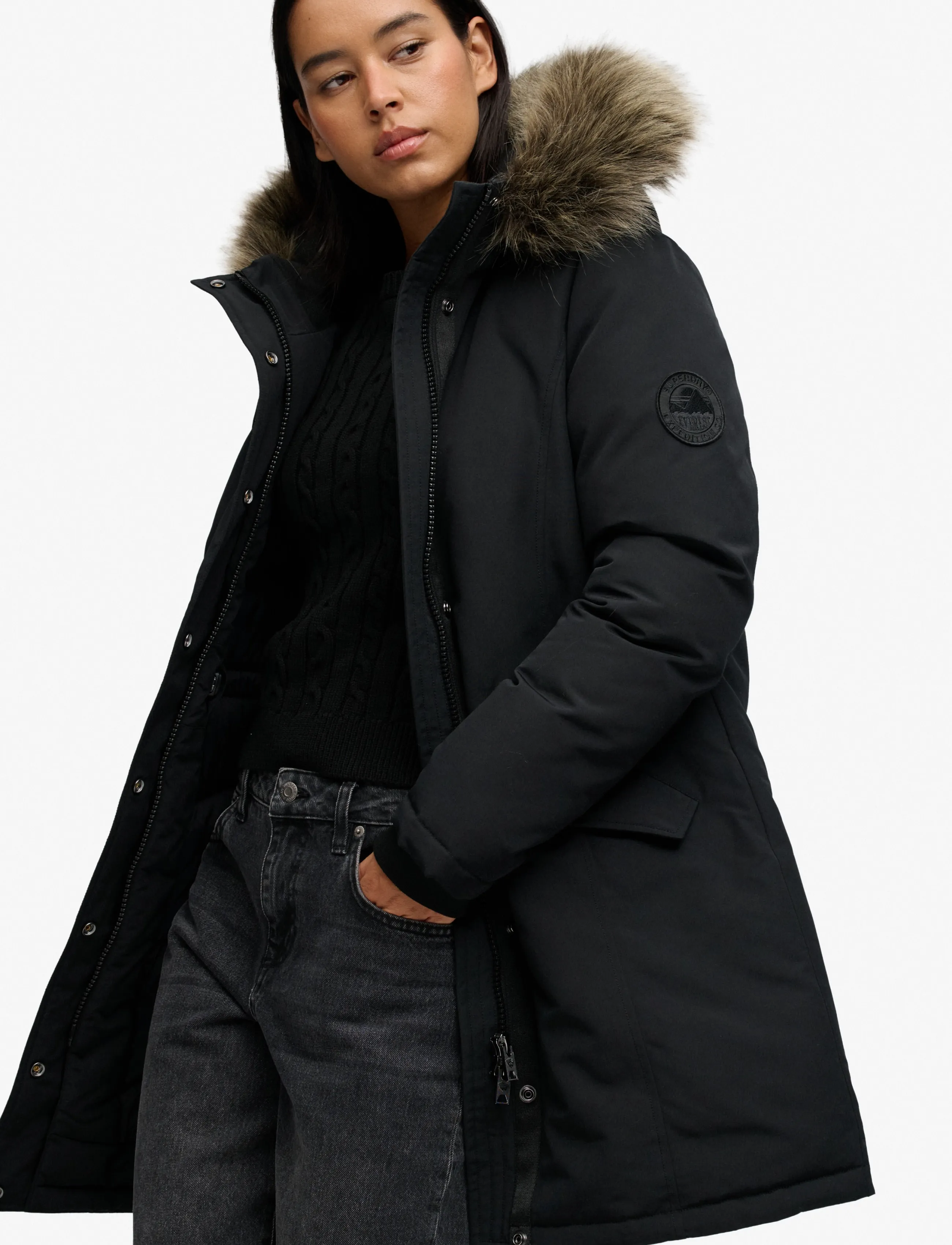 Superdry Sport - HOODED EVEREST PARKA JACKET - black - 5