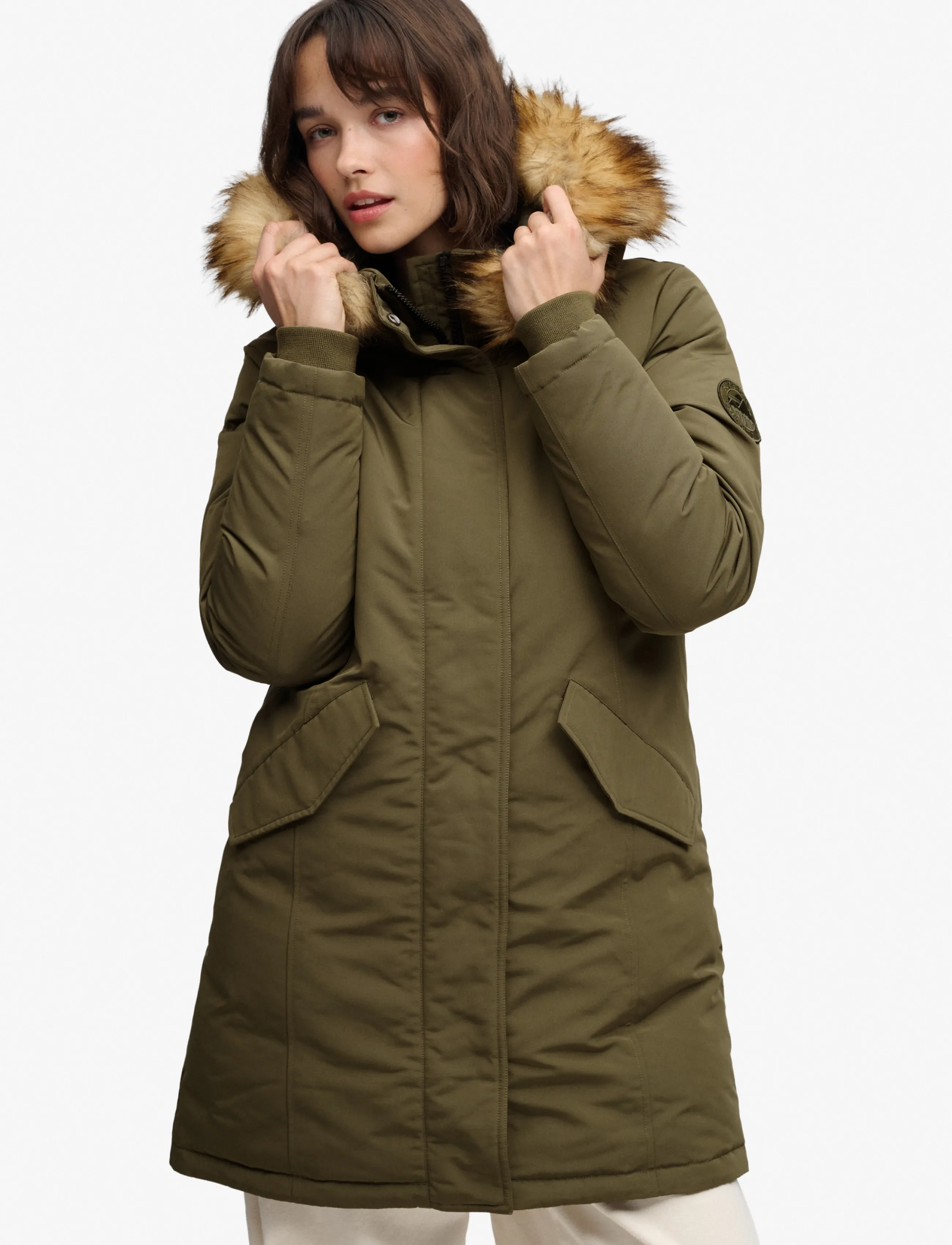 Superdry Sport - HOODED EVEREST PARKA JACKET - washed khaki - 4