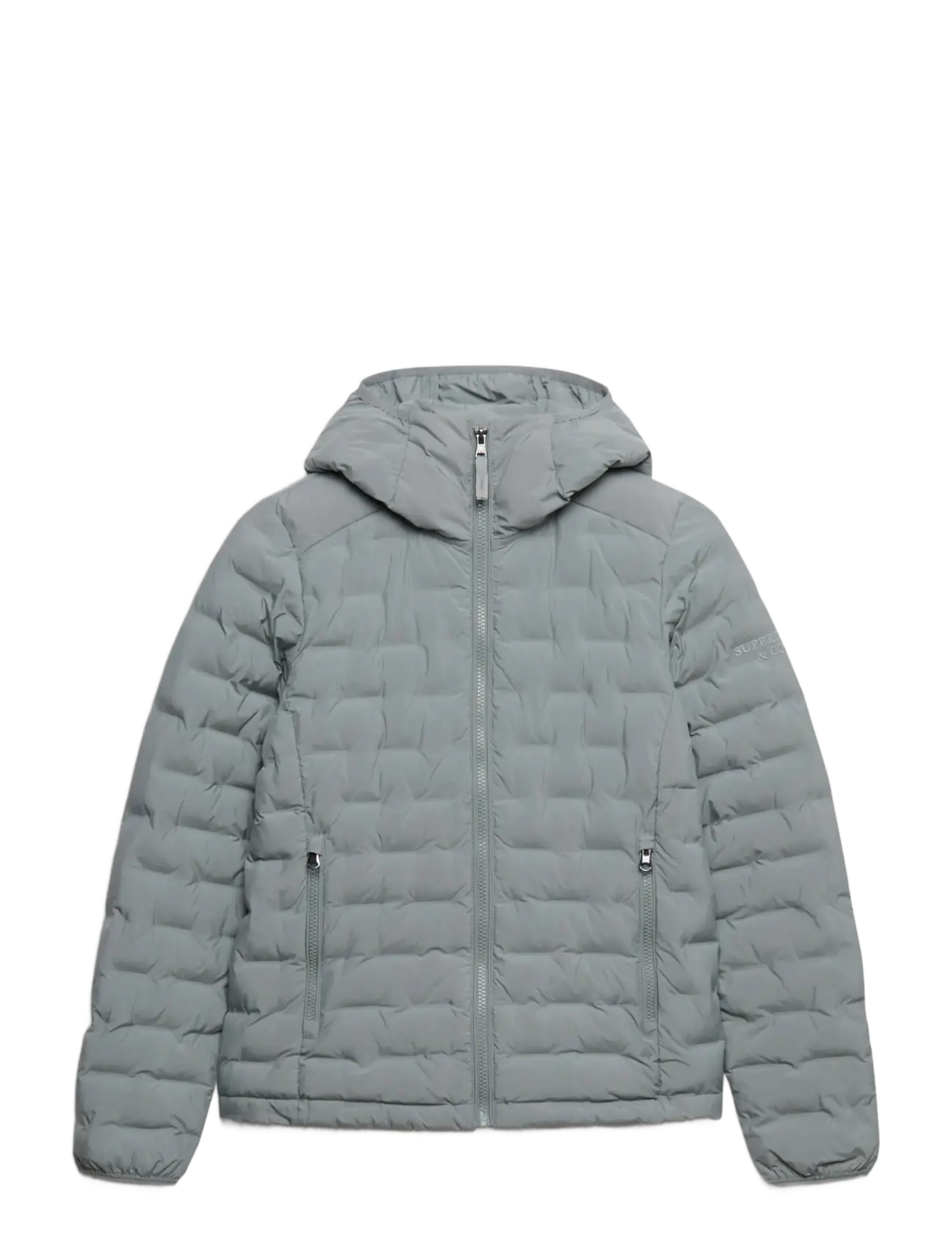 Superdry Sport HOOD HEAT WELD PADDED JACKET - Winter jackets - PALE GREY TEXTURE / grey