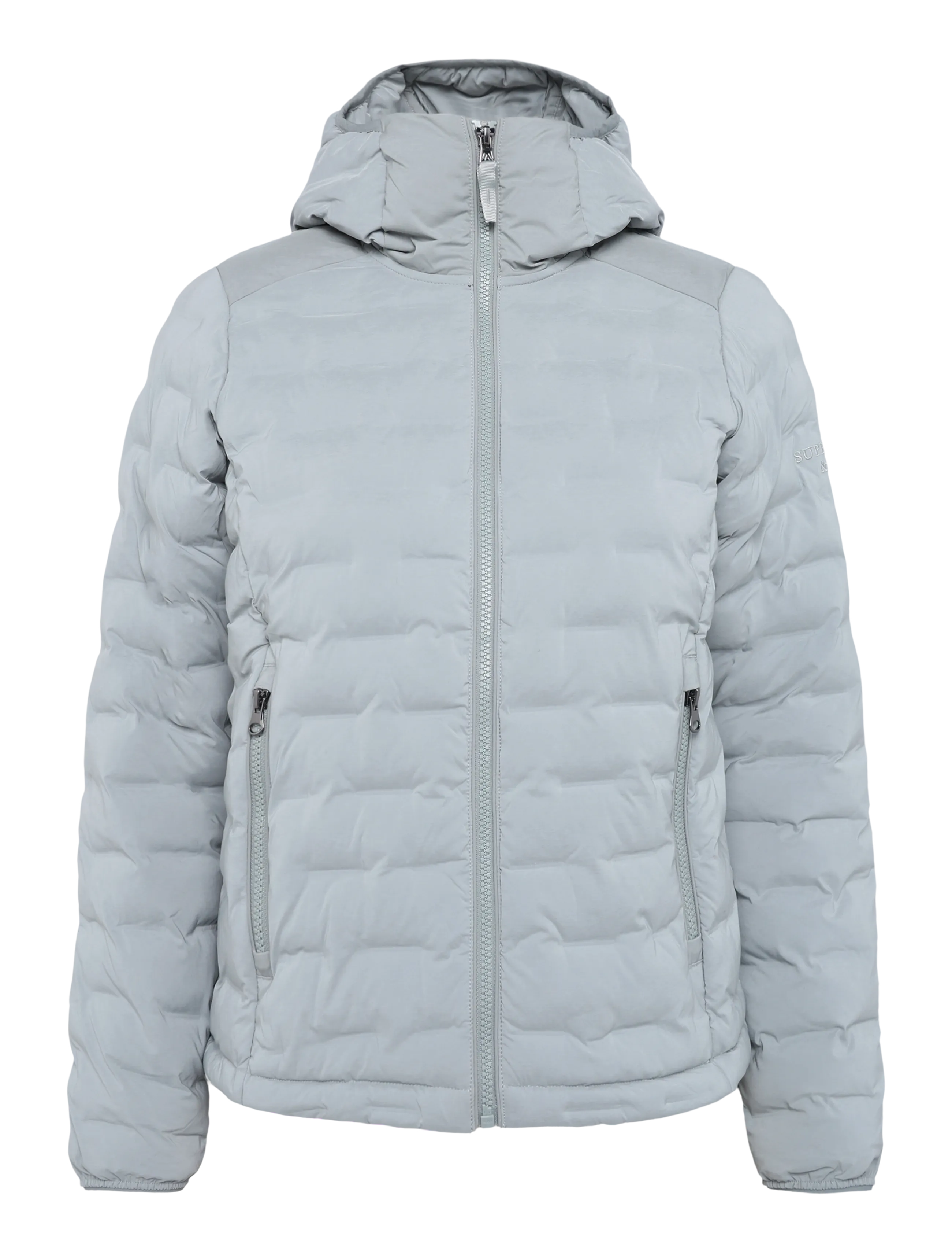 Superdry Sport HOOD HEAT WELD PADDED JACKET - Vinterjakker - PALE GREY TEXTURE / grey
