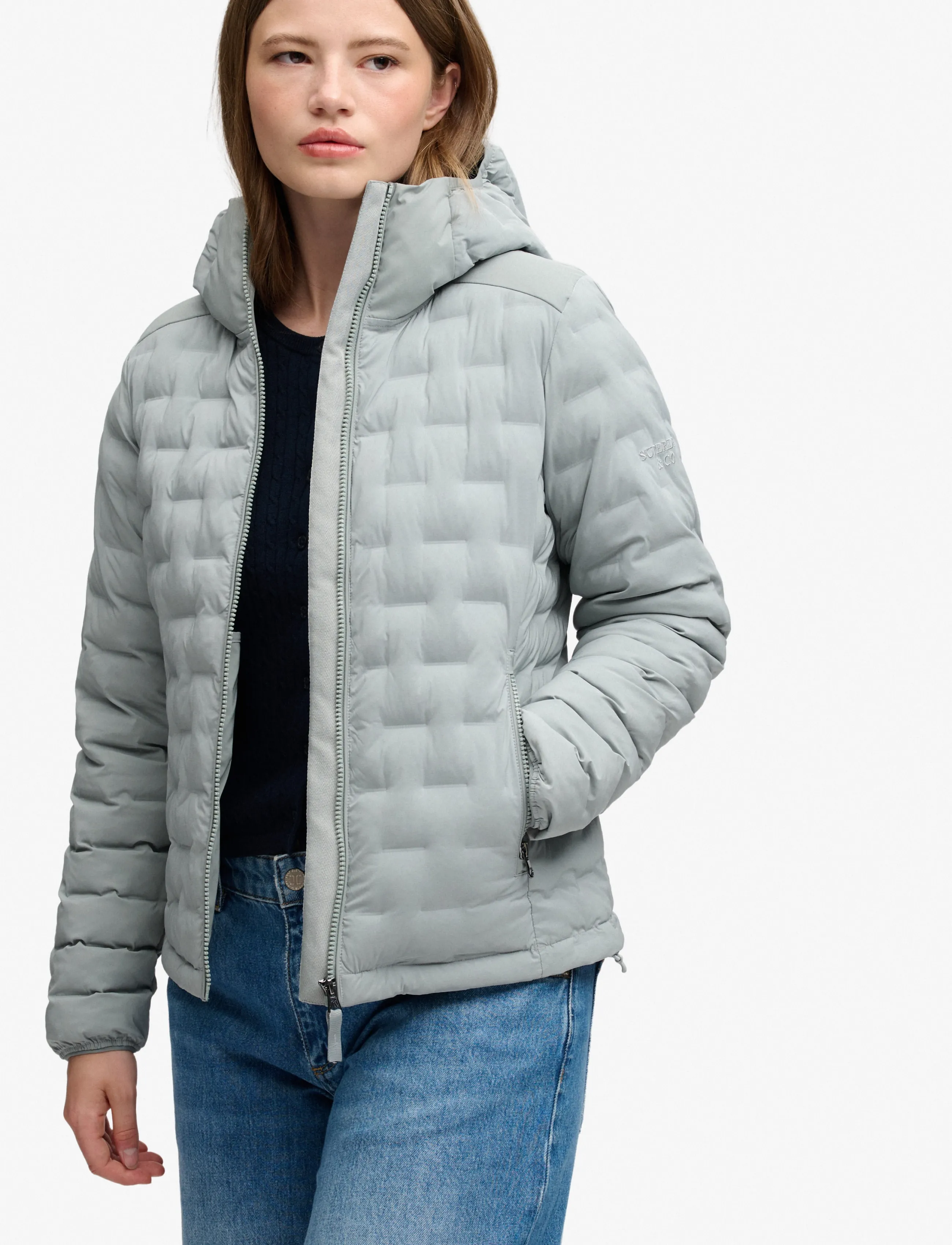 Superdry Sport - HOOD HEAT WELD PADDED JACKET - pale grey texture - 5