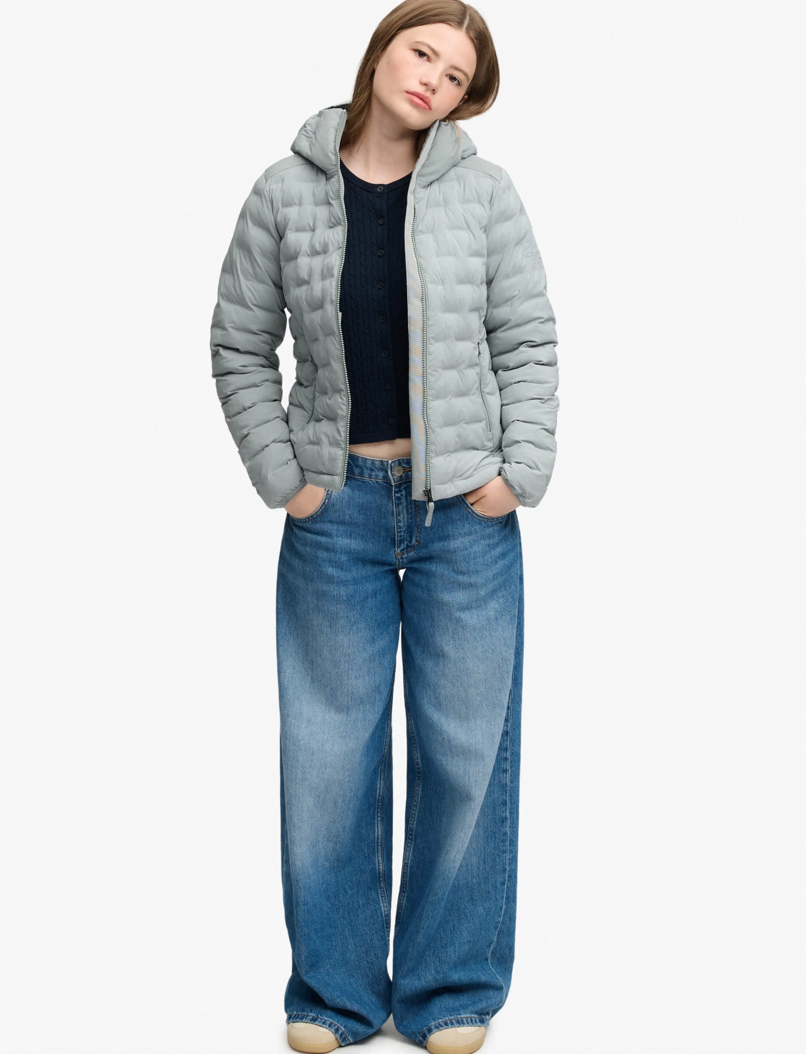 Vadderad jacka Heat Weld Padded, blågrå 7