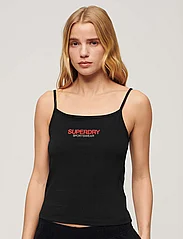 Superdry Sport - SPORTSWEAR LOGO FITTED CAMI - lowest prices - black - 2