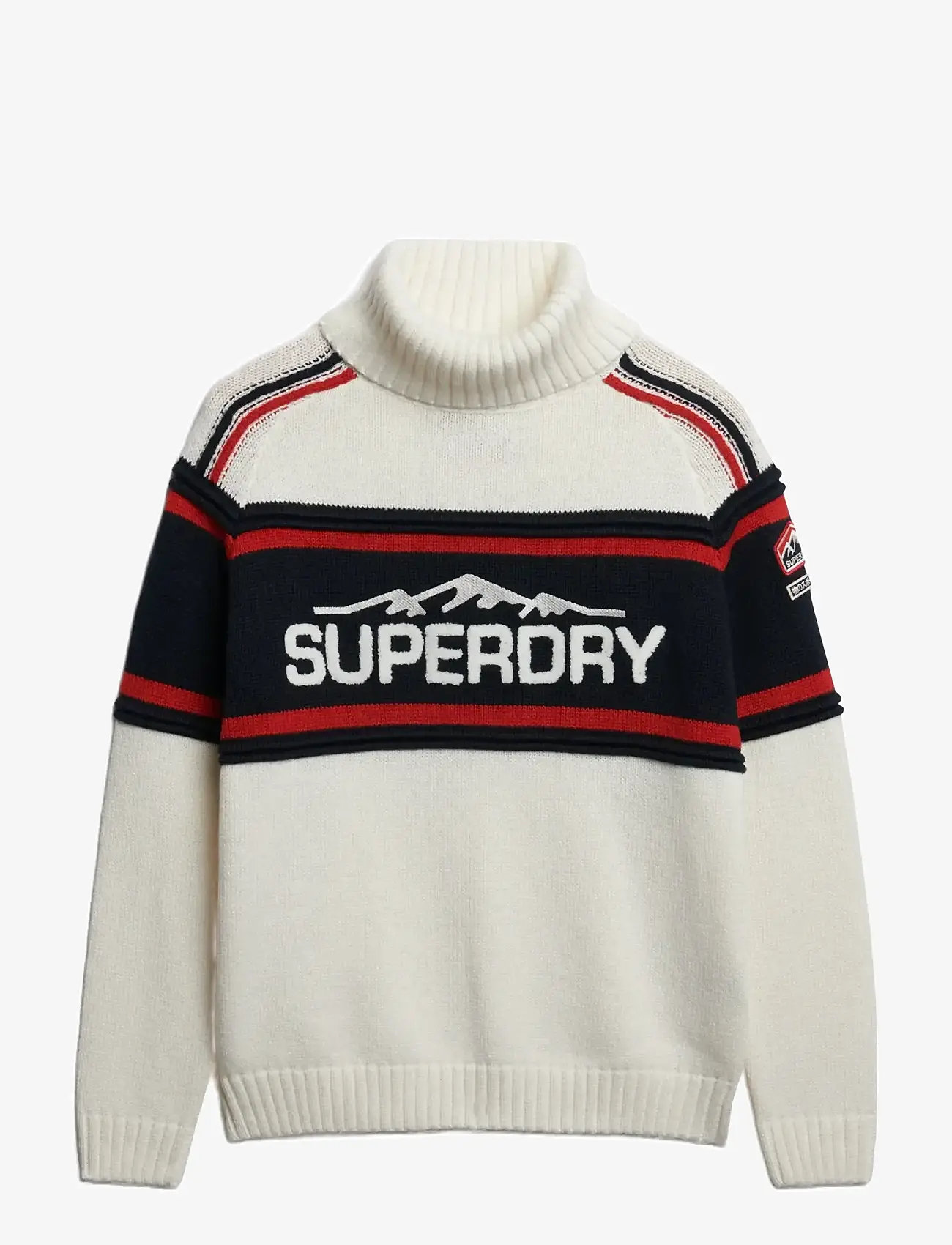 Superdry Sport - APRES SKI ROLL NECK JUMPER - rollkragenpullover - dusty ecru multi stripe - 1