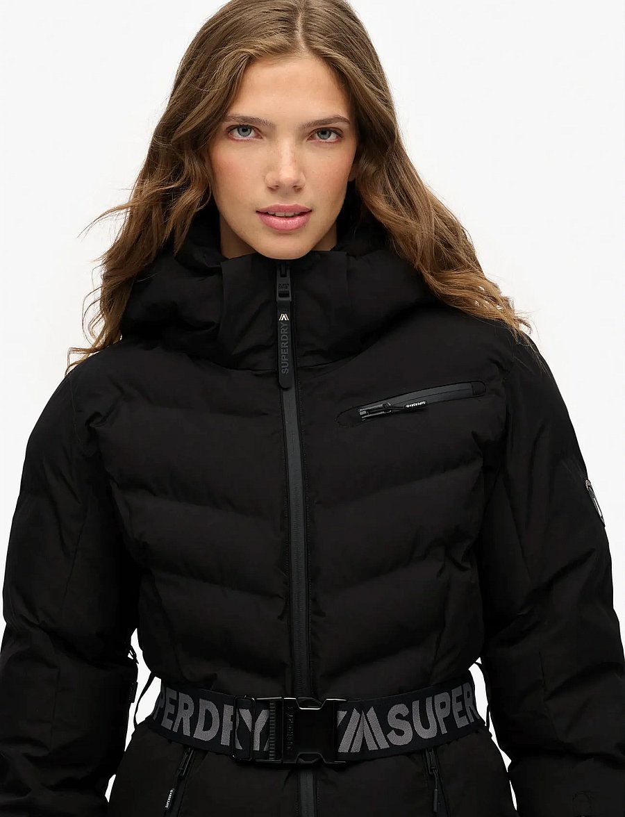 Superdry Sport - LUXE BELTED SKI PADDED JACKET - skikleding - black - 2