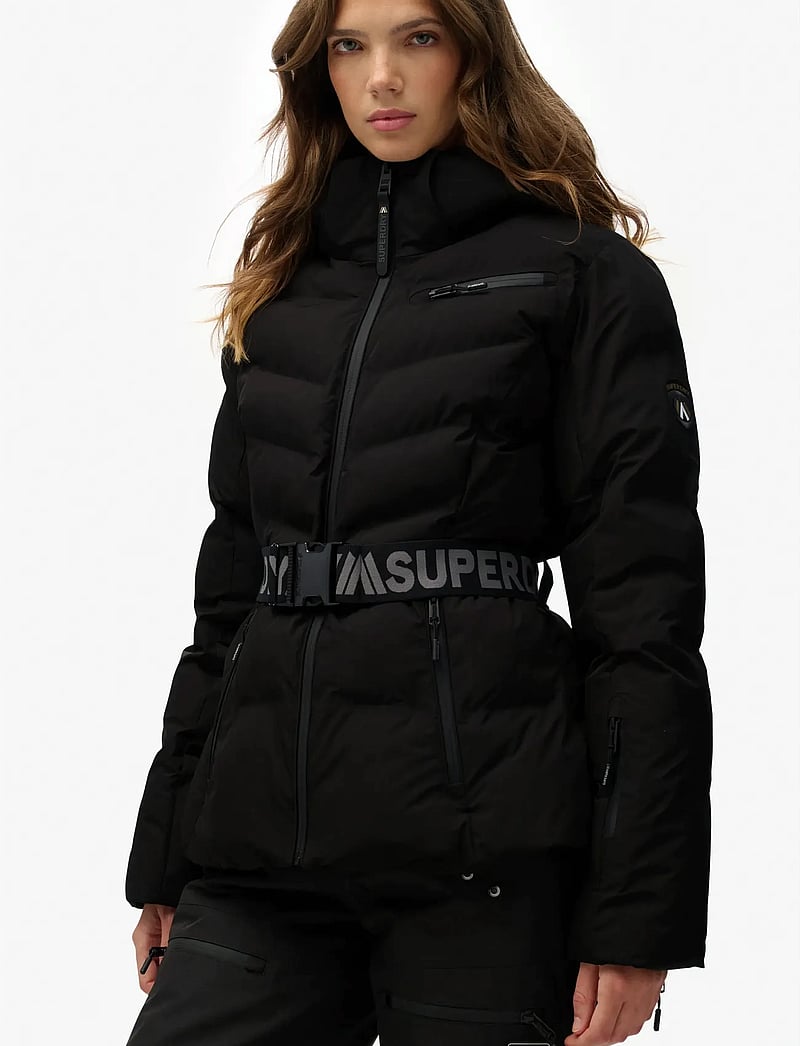 Superdry Sport - LUXE BELTED SKI PADDED JACKET - hiihto- & laskettelutakit - black - 3