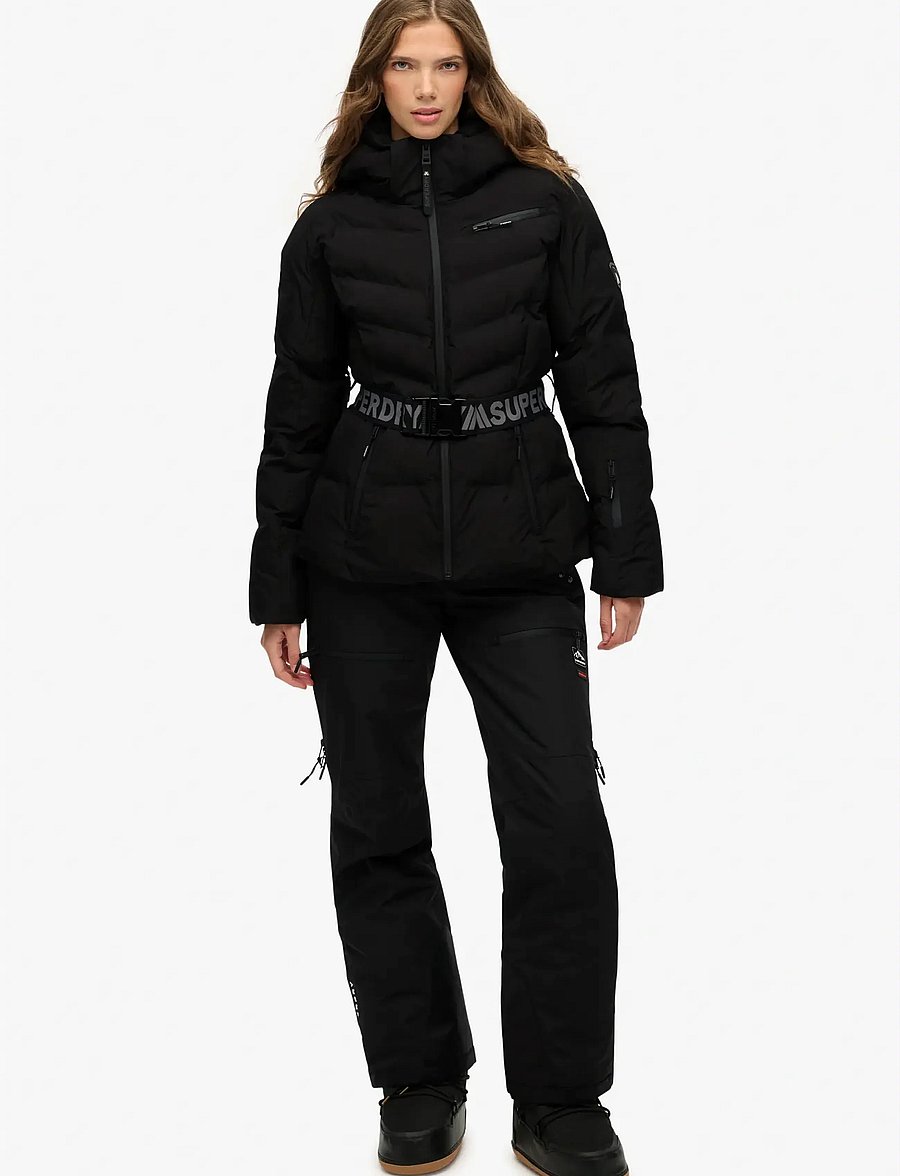 Superdry Sport - LUXE BELTED SKI PADDED JACKET - skikleding - black - 4