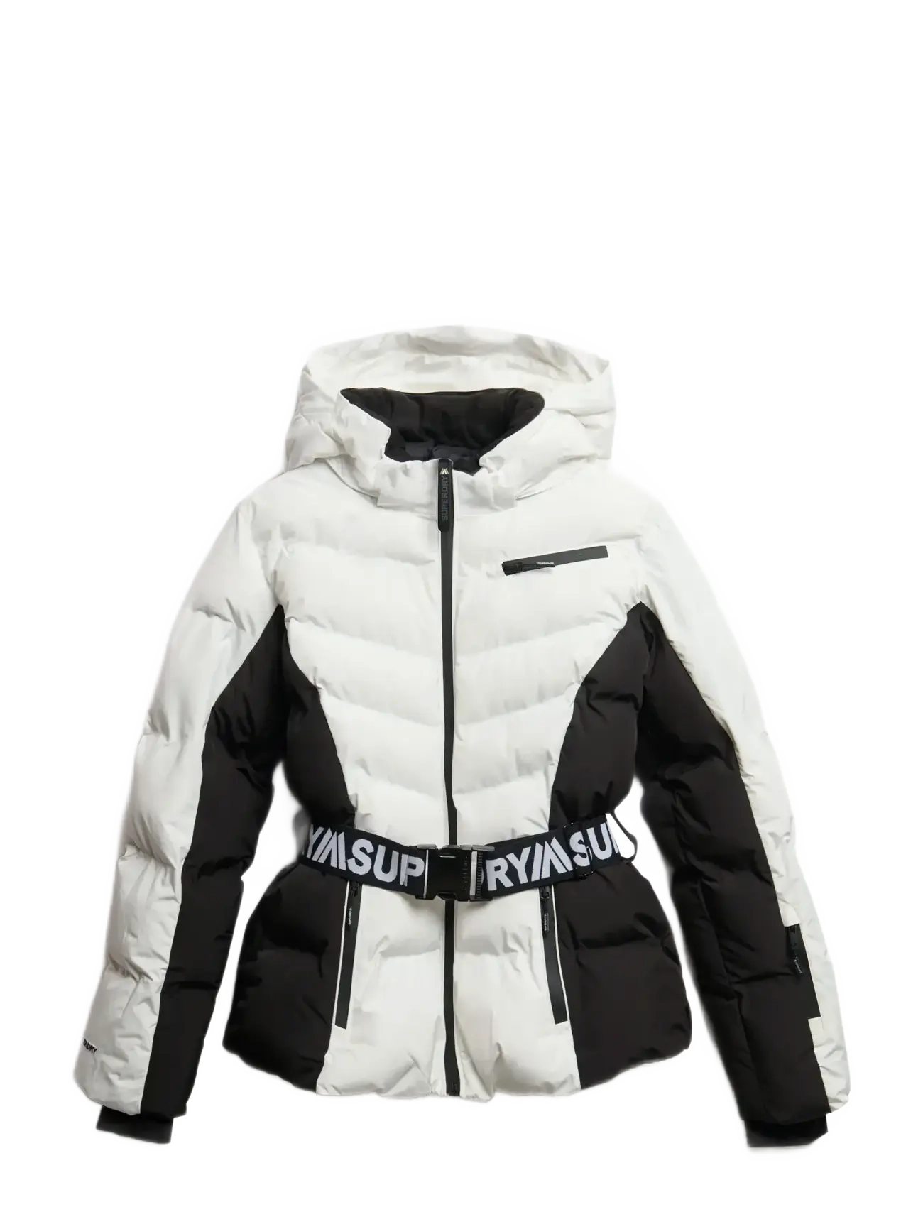 SUPERDRY SPORT Luxe Belted Ski Gefüttert Jacke Weiß - L - Damen