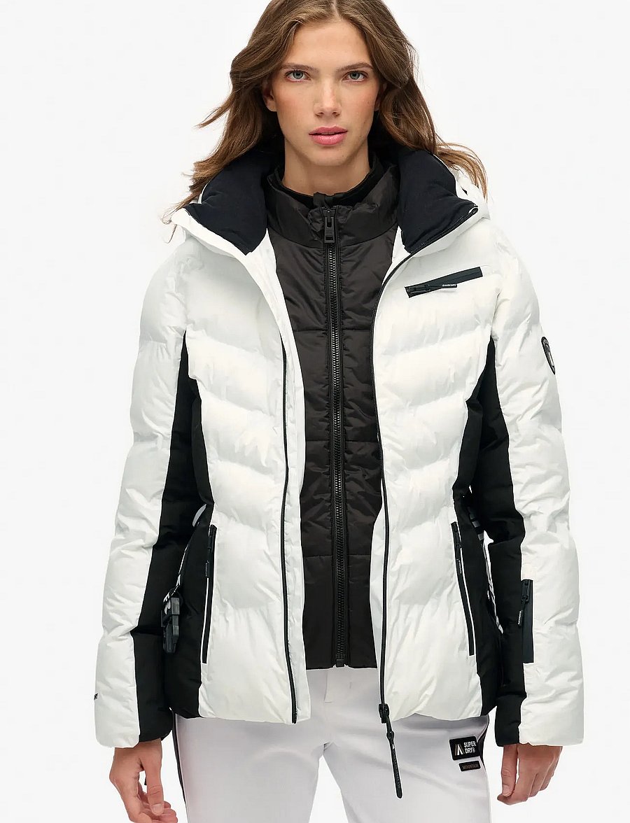Superdry Sport - LUXE BELTED SKI PADDED JACKET - ski-kleidung - optic - 3
