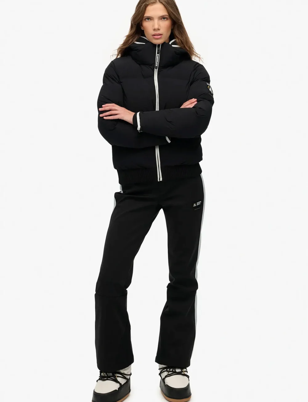 Superdry Sport - HOODED SKI BOMBER JACKET - skitøj - black - 3