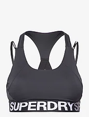 Superdry Sport - TRAIN BRANDED ELASTIC BRA - sport bras: medium - black - 0