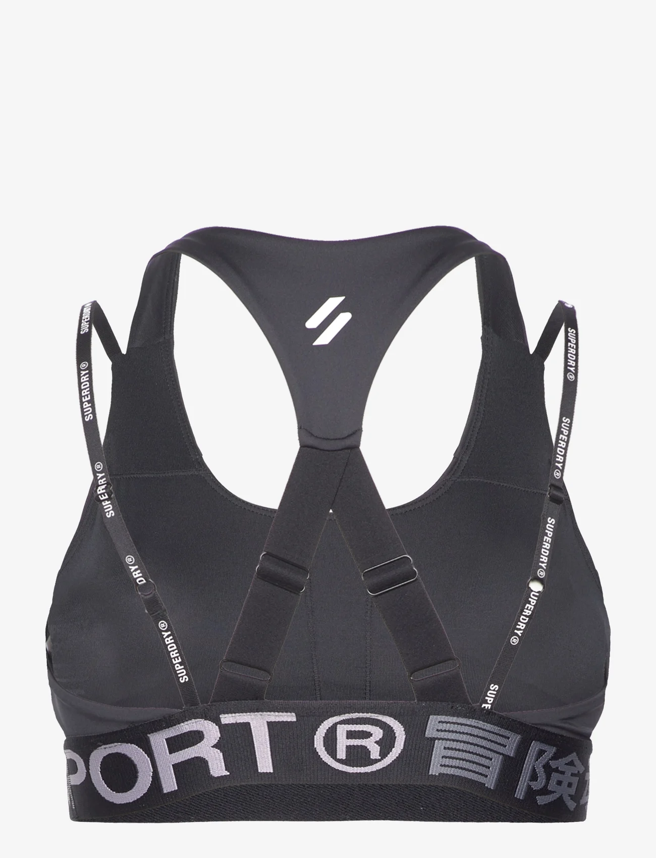 Superdry Sport - TRAIN BRANDED ELASTIC BRA - sport bras: medium - black - 1