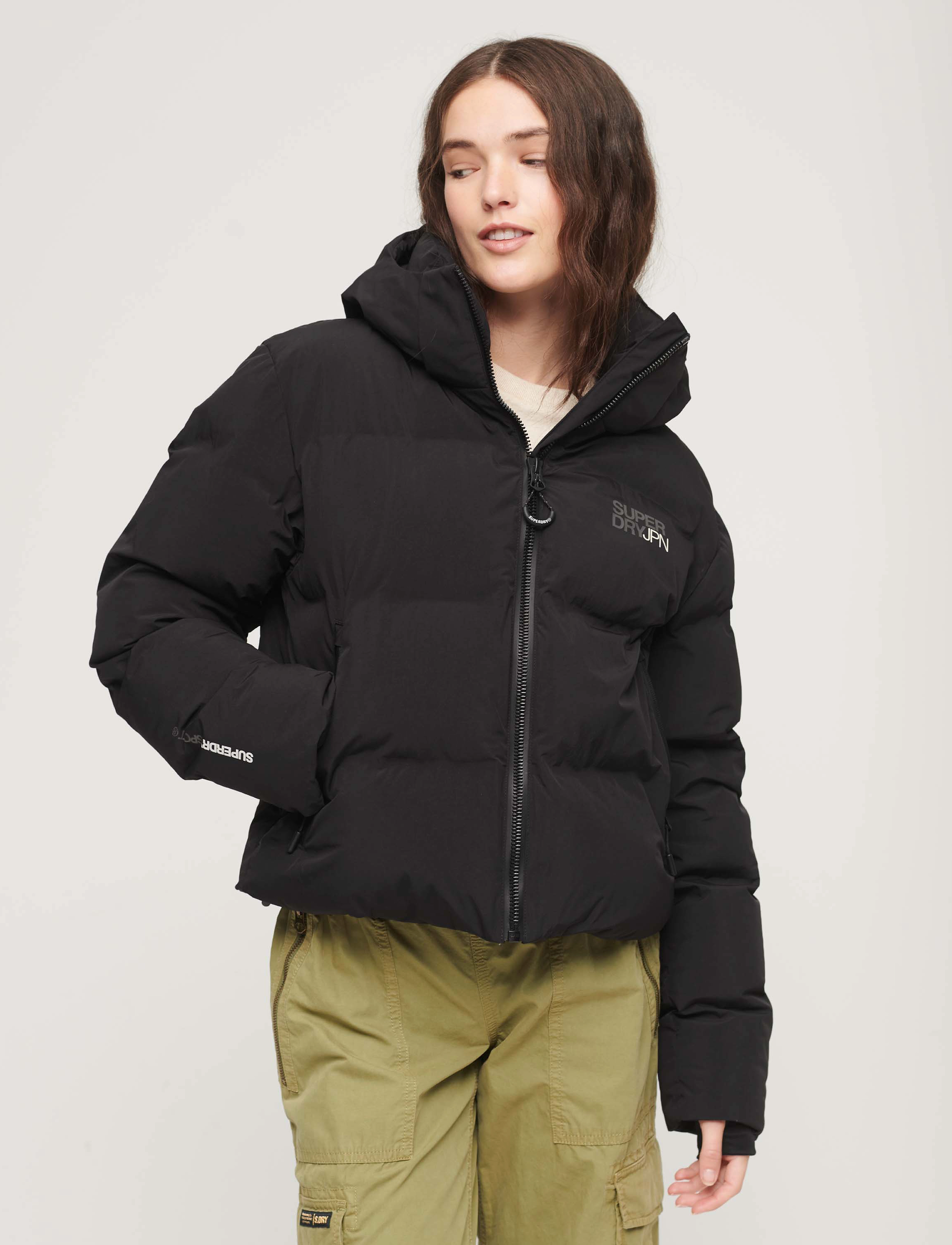 Superdry Sport - HOODED BOXY PUFFER JACKET - black - 2