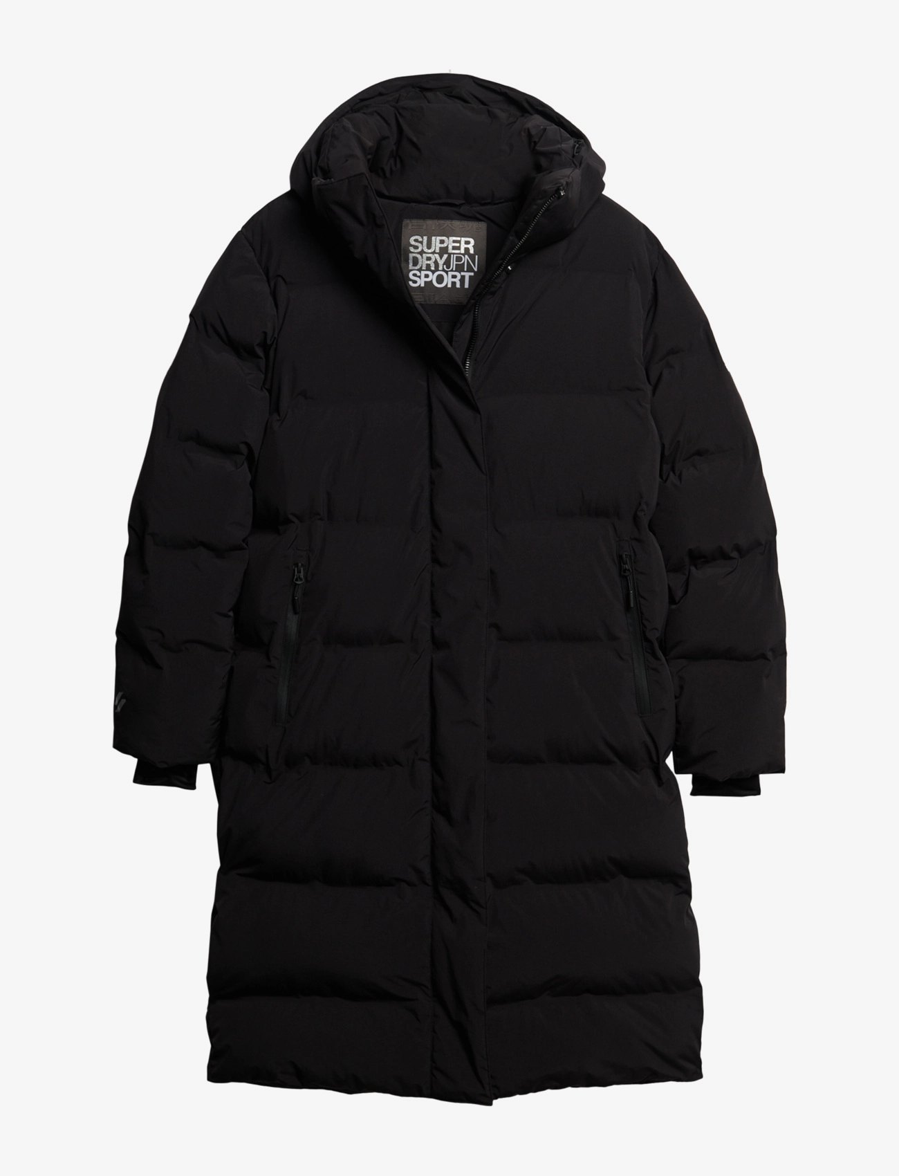 Superdry Sport - HOODED LONGLINE PUFFER JACKET - black - 1