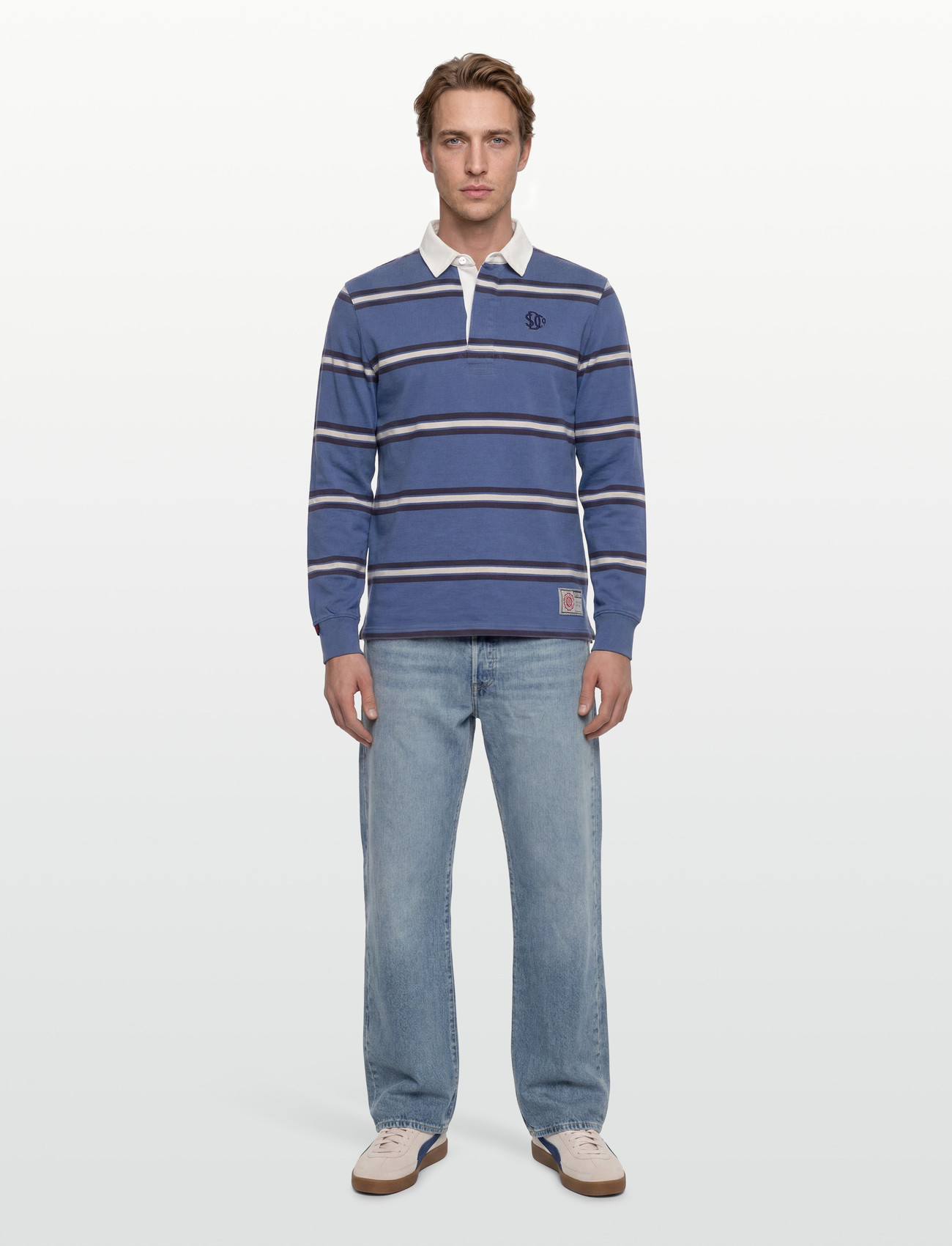 Superdry Vintage Athletic Stripe Rugby - Navy - S 1