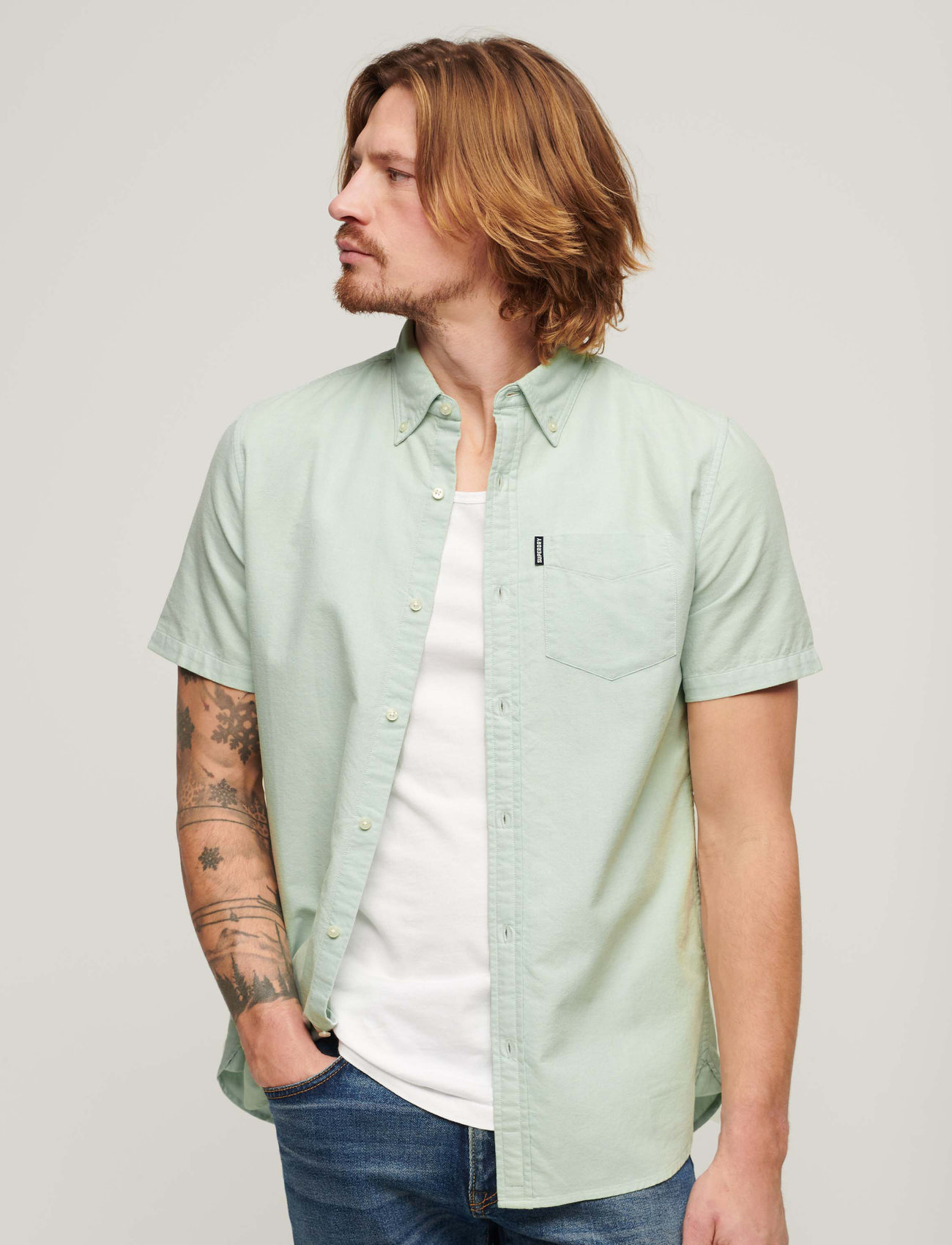 Superdry Vintage Oxford S/S Shirt - - L 1