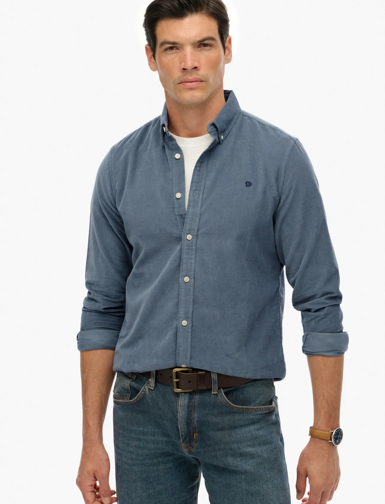 Superdry Classic Needle Cord Shirt - Navy - S 1