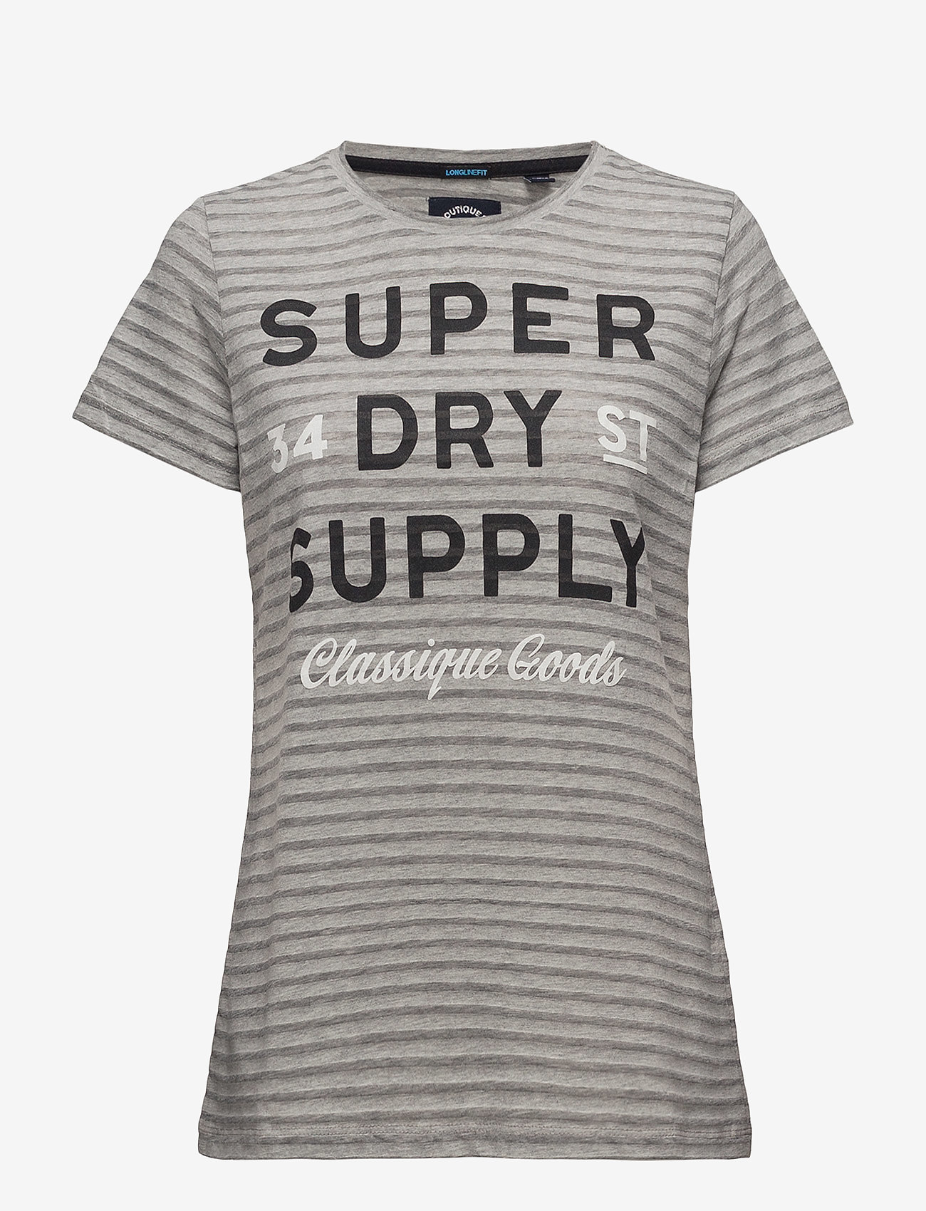 CLASSIQUE GOODS LONG LINE TEE - OUTRE GREY MARL