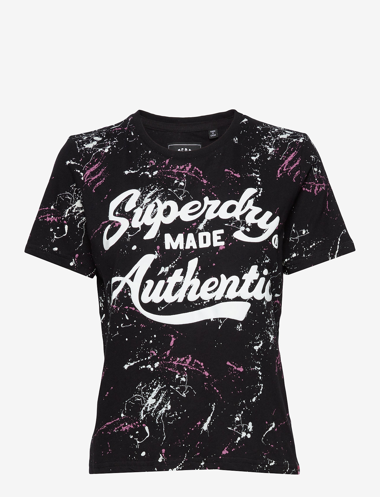 Superdry - MADE AUTHENTIC AOP BOXY TEE - black splatter - 0
