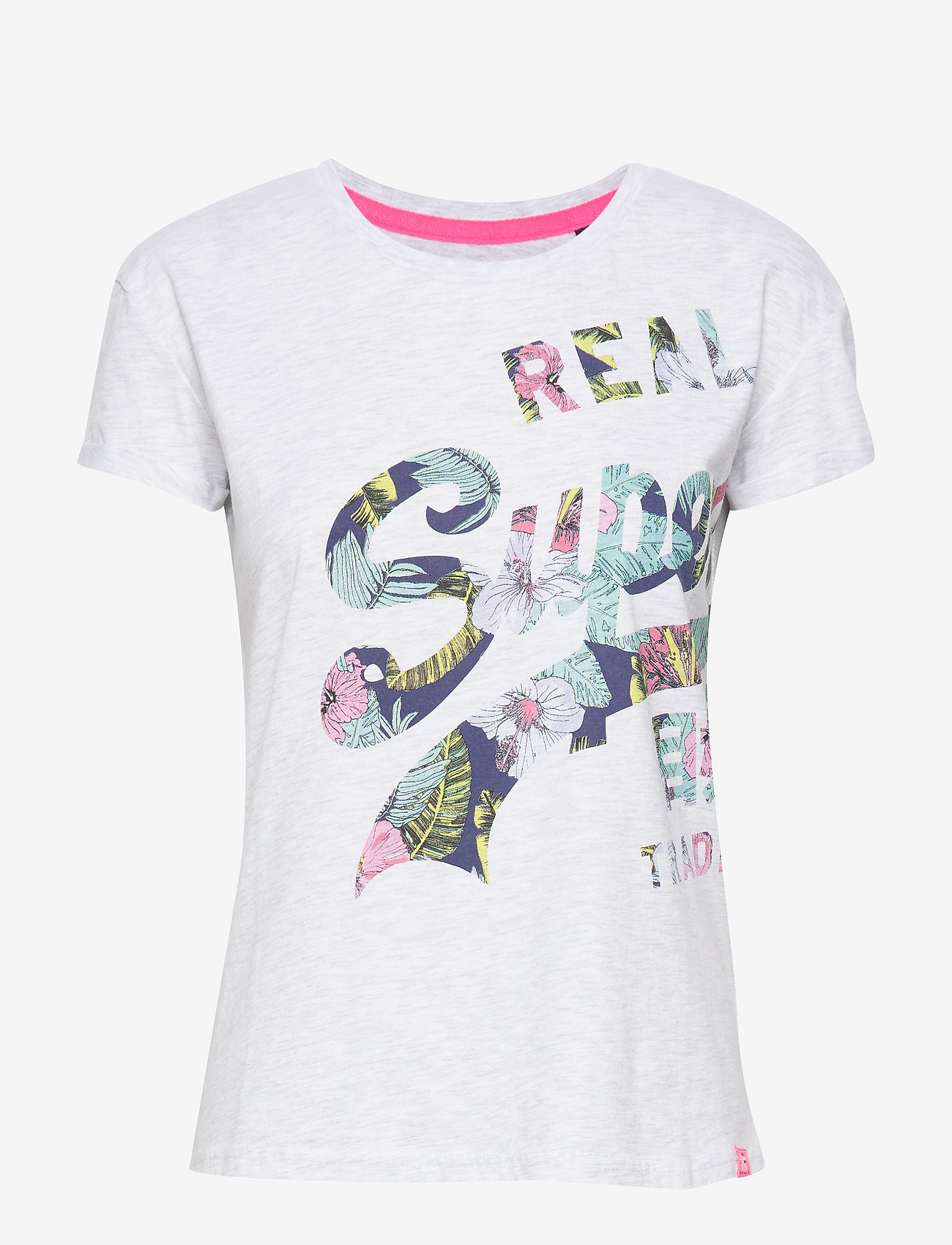 Superdry - VINTAGE LOGO WRAP SLIM BF TEE - ice marl - 0