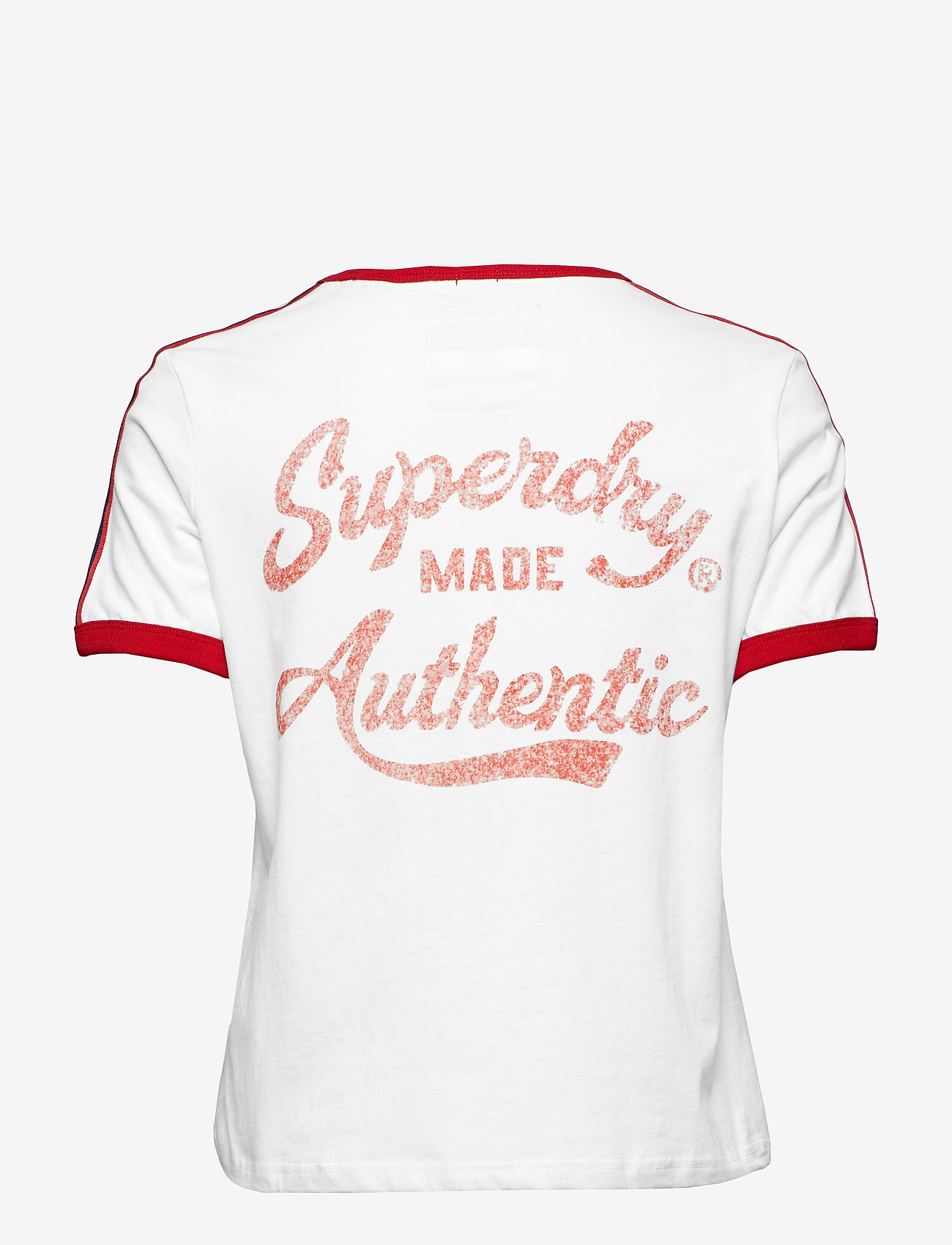 Superdry - HERITAGE EMBROIDERY RINGER BOXY TEE - winter white - 1