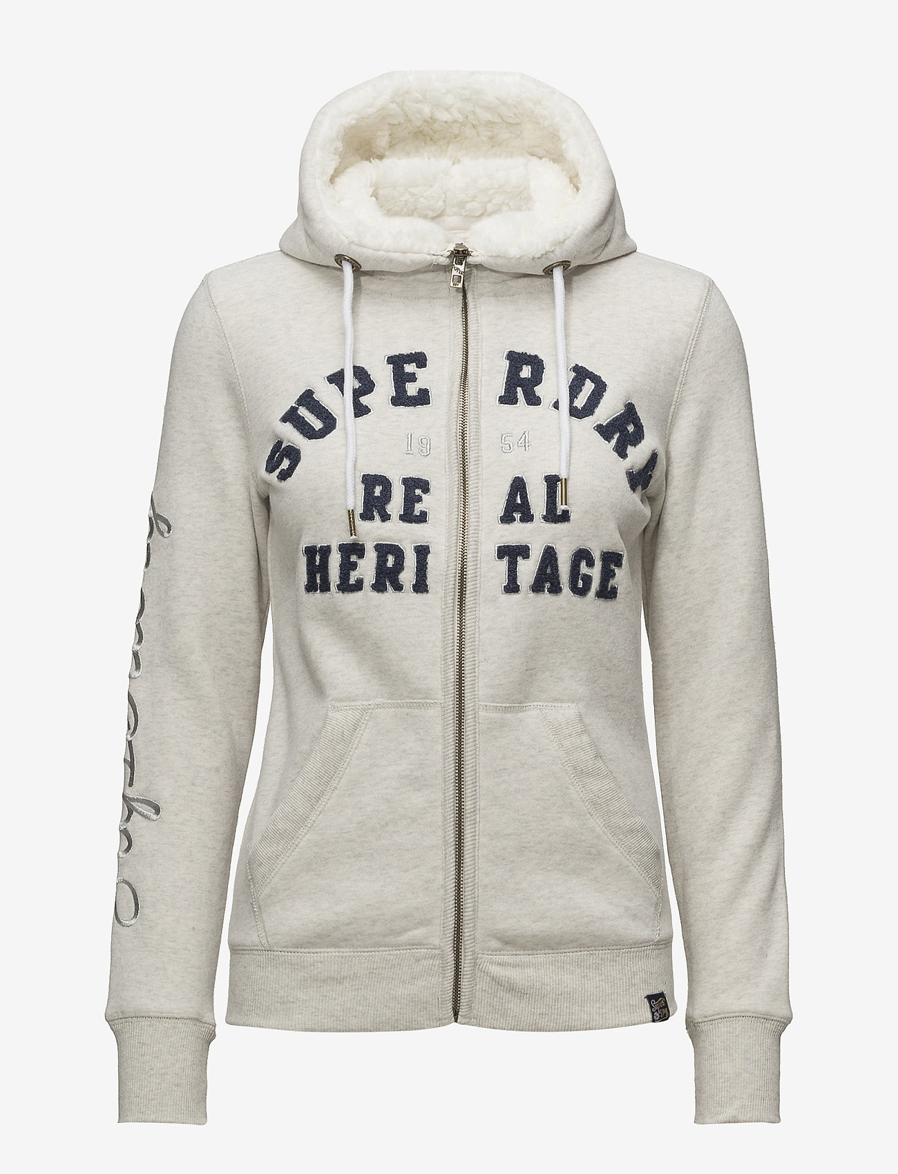Superdry - ARIA APPLIQUE ZIPHOOD - oatmeal marl - 0