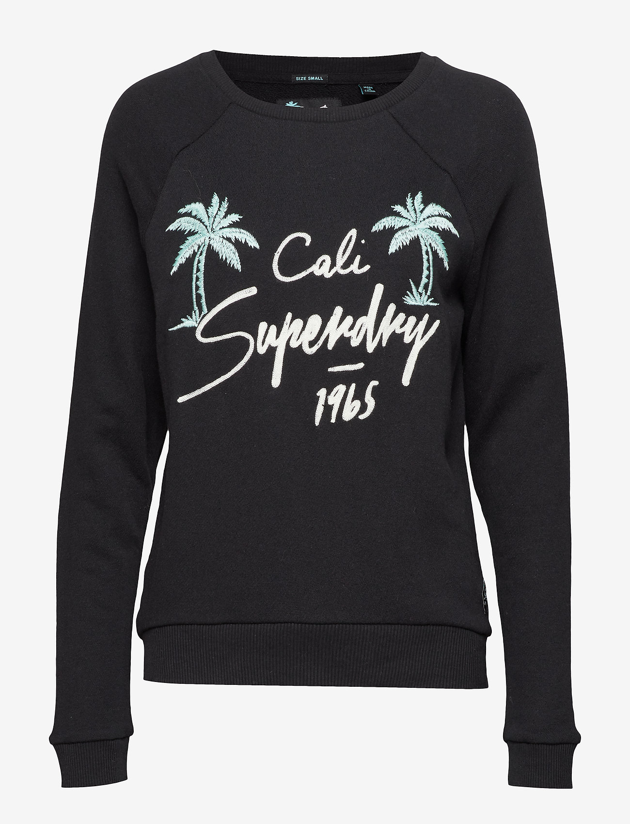 APPLIQUE RAGLAN CREW - BLACK