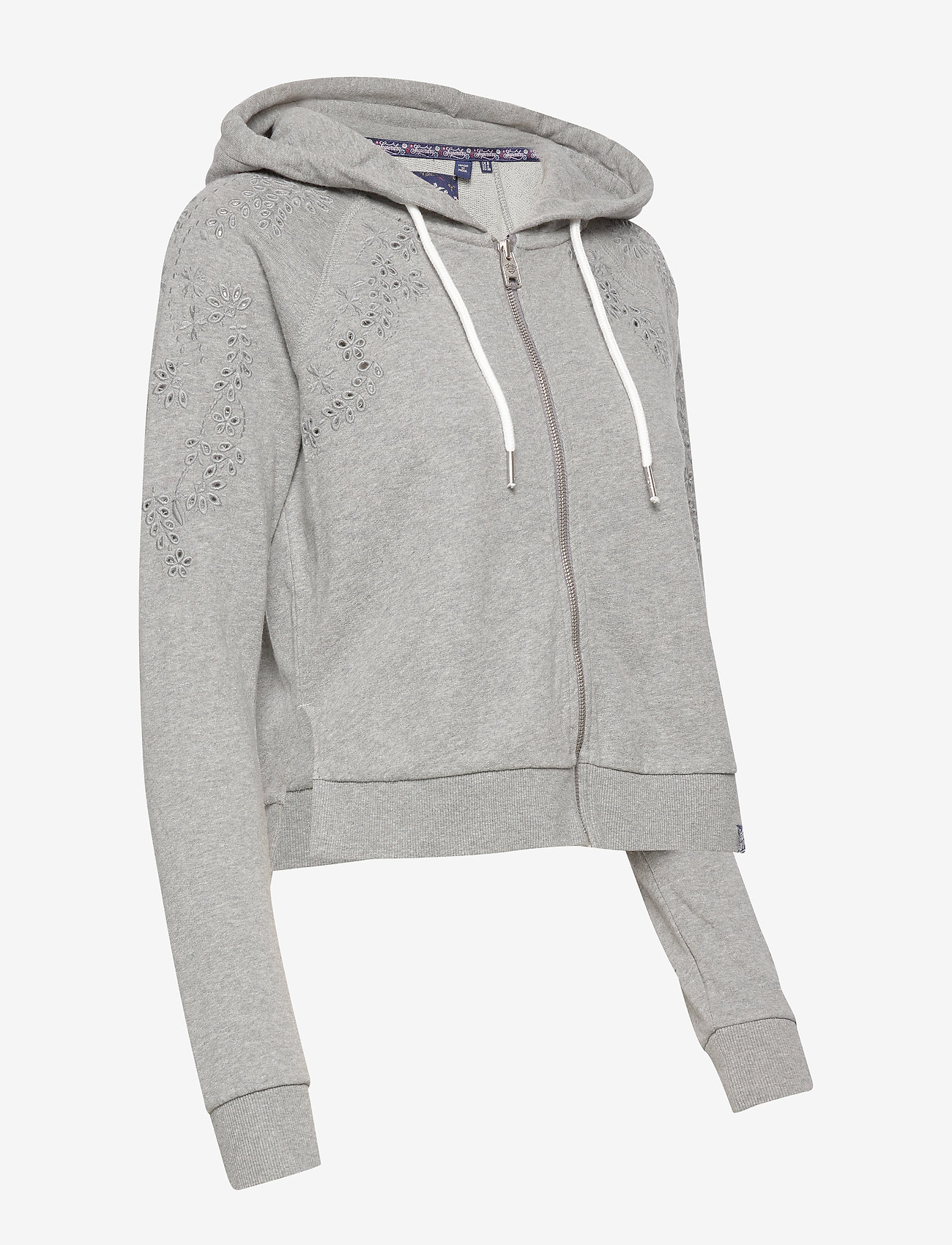Superdry - IVY BROIDERY ZIPHOOD - iron grey marl - 2