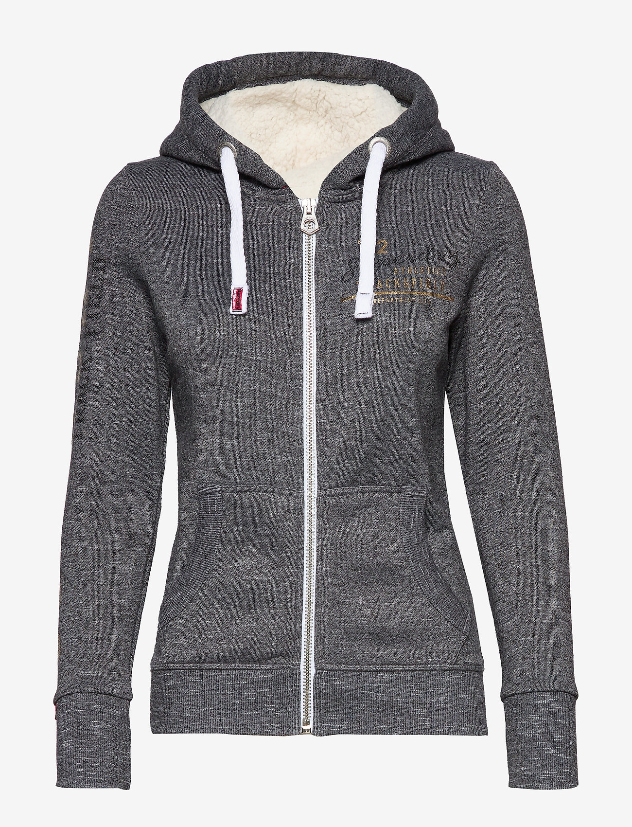 Superdry - TRACK & FIELD BORG ZIPHOOD - black noire grindle - 0