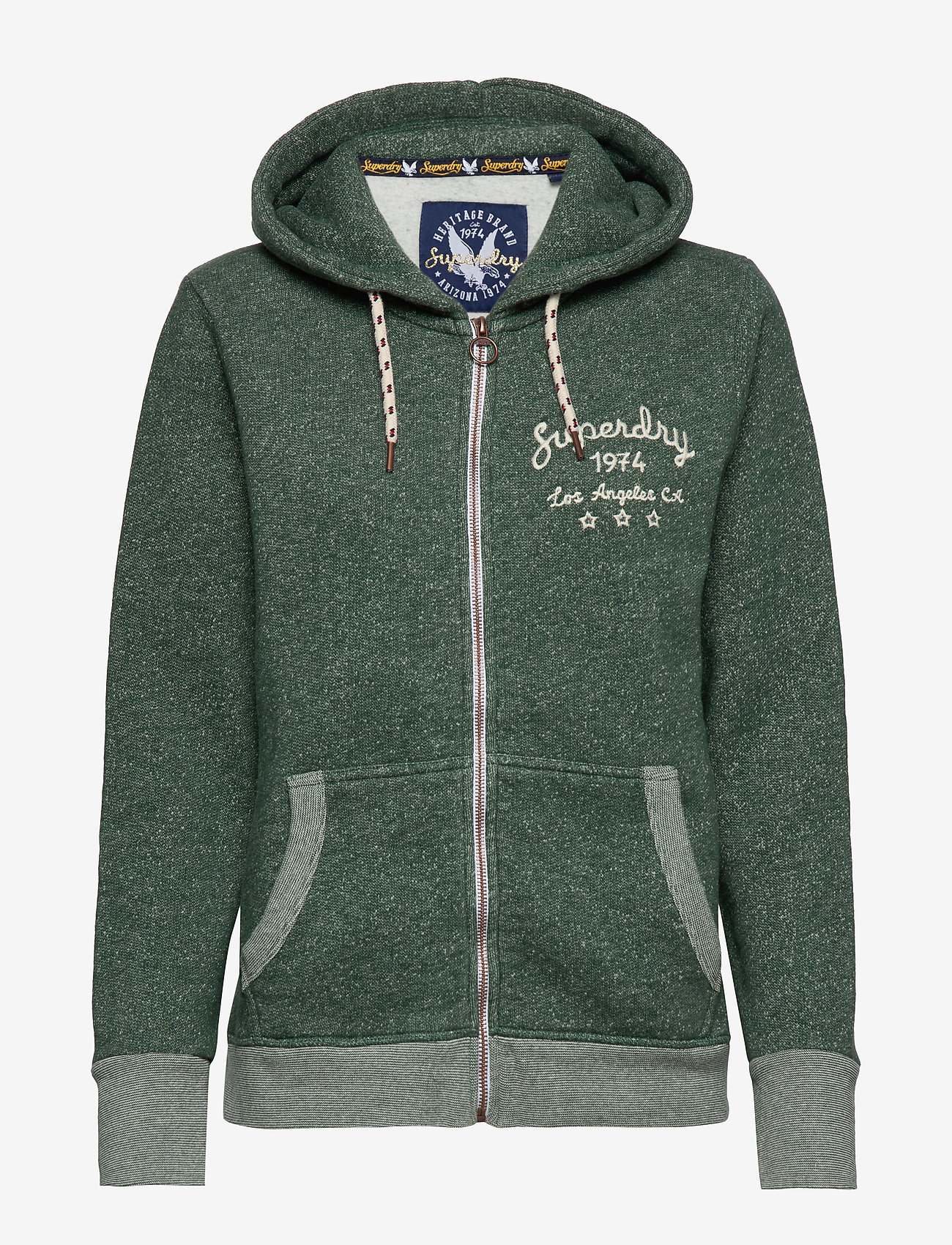Superdry - RYLEE EMBROIDERED ZIPHOOD - emerald green marl - 0