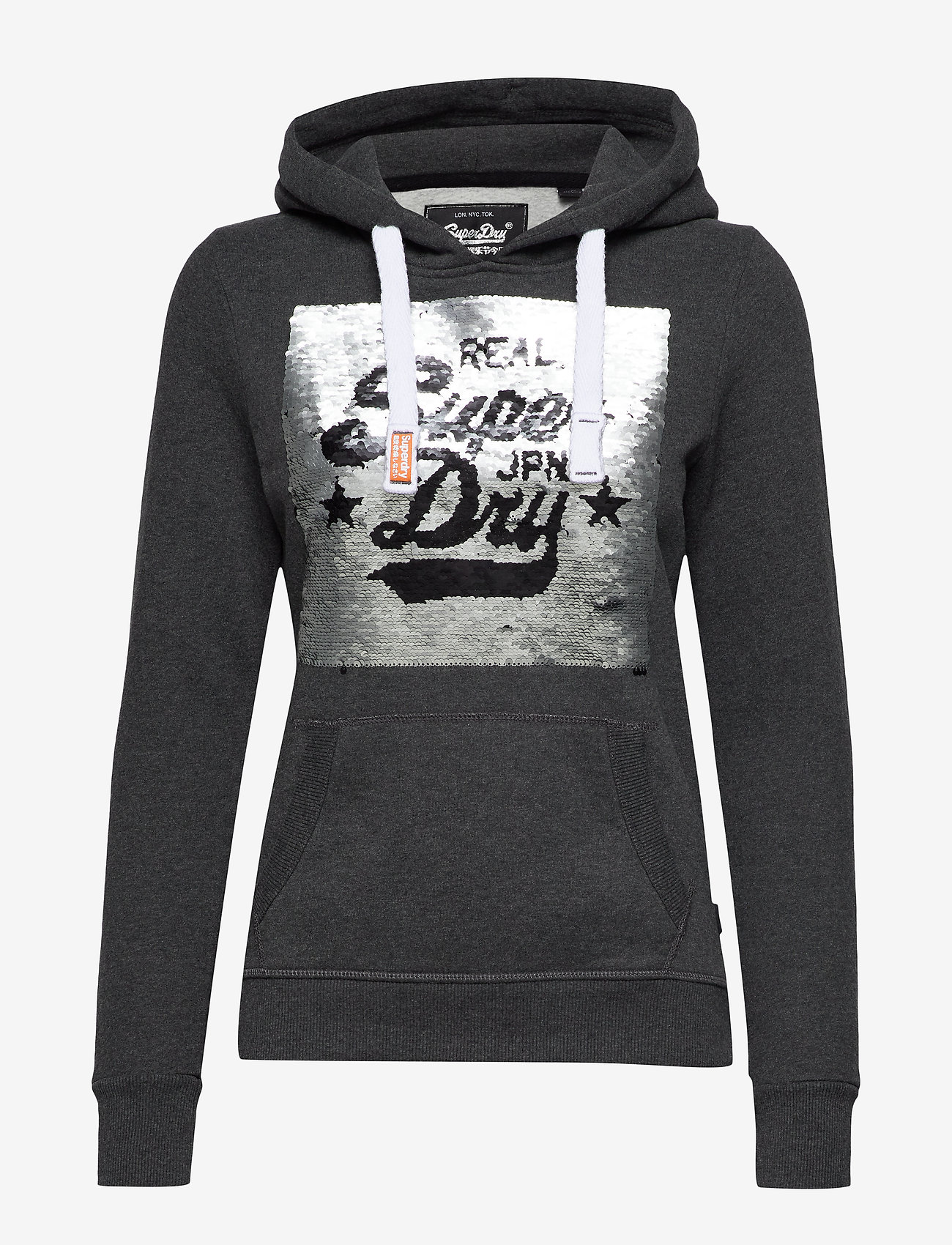Superdry - PREMIUM SEQUIN ENTRY HOOD - charcoal marl - 0