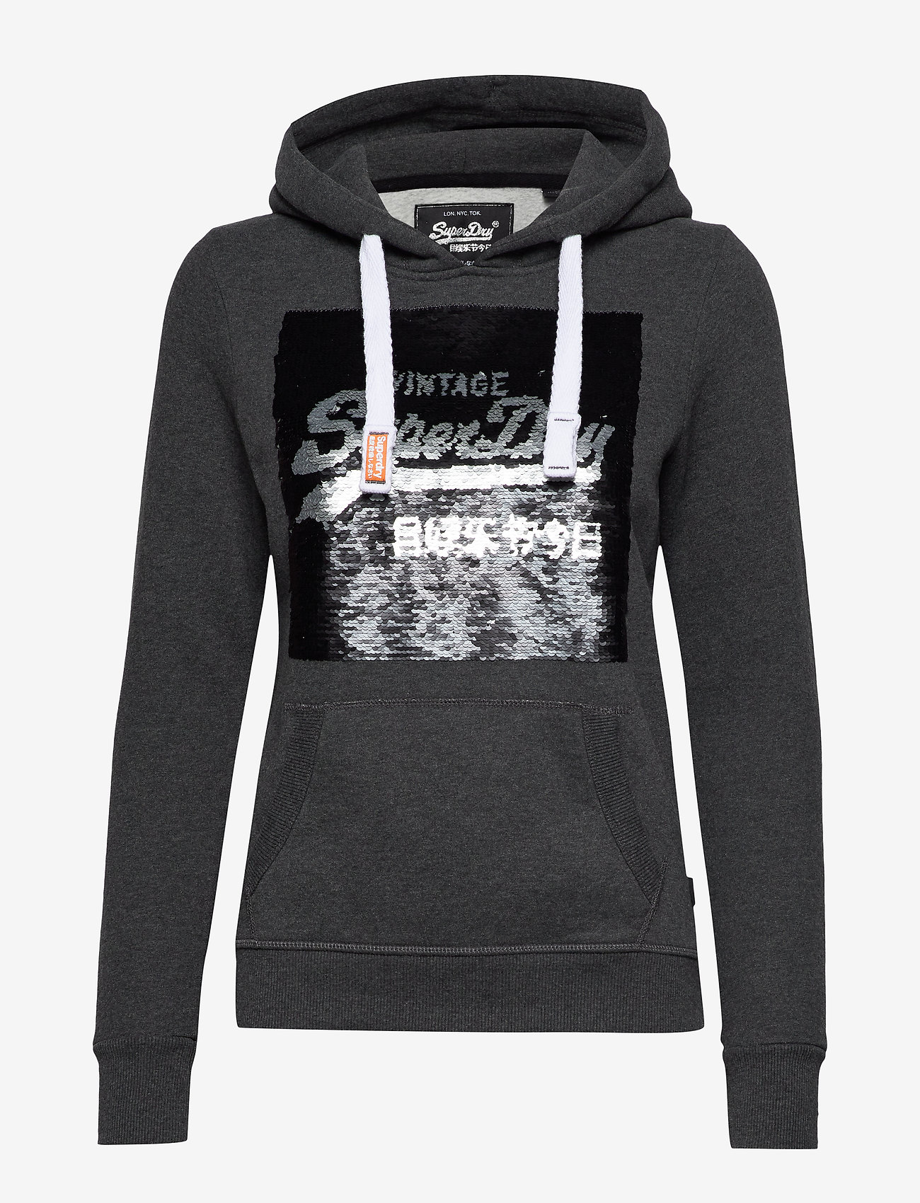 Superdry - PREMIUM SEQUIN ENTRY HOOD - charcoal marl - 1
