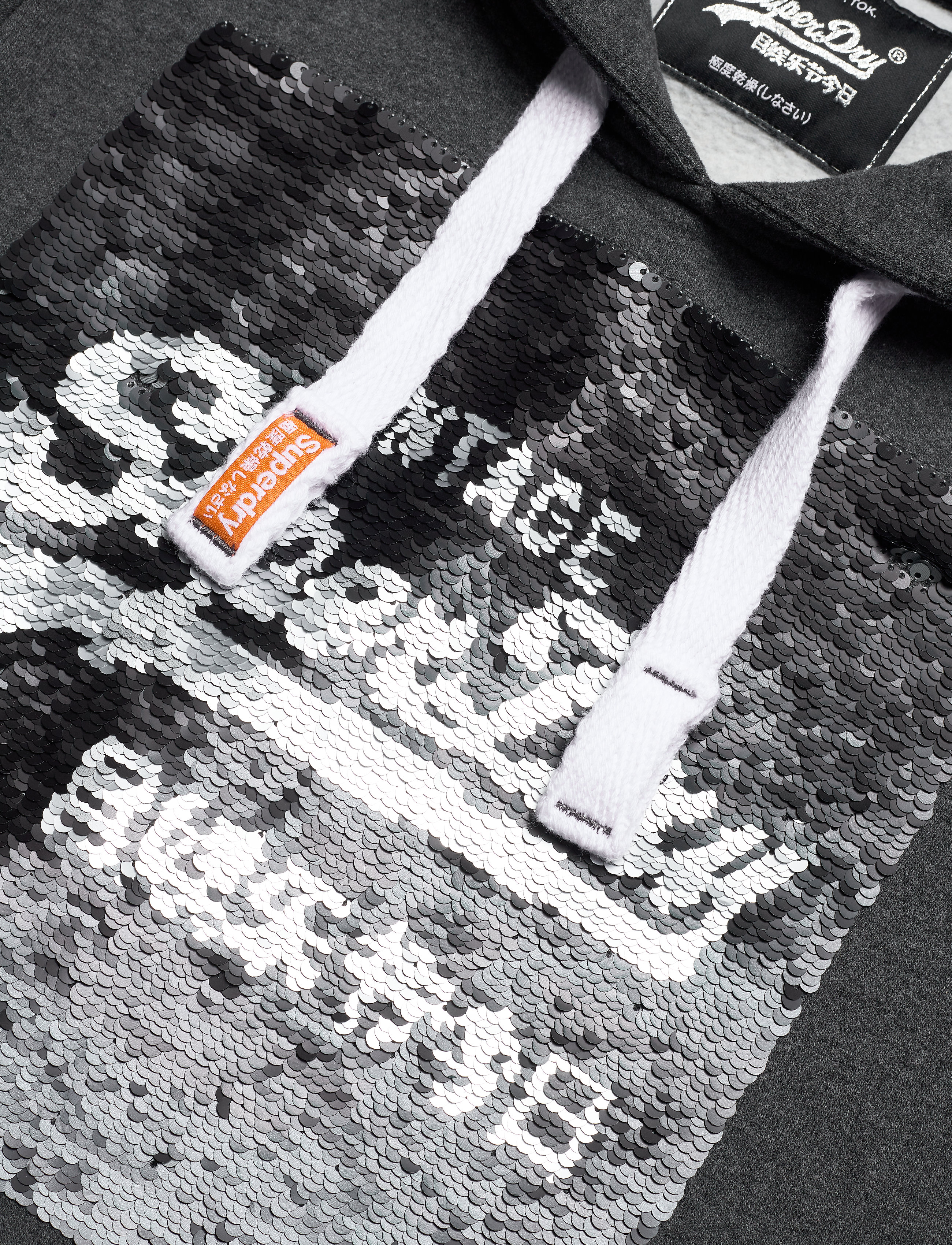 Superdry - PREMIUM SEQUIN ENTRY HOOD - charcoal marl - 3